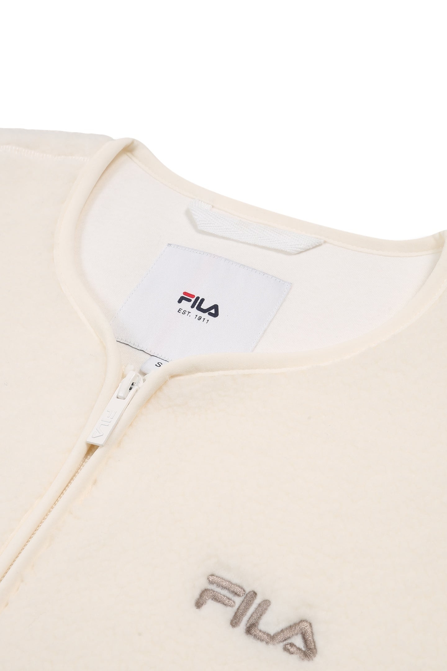 CASSIANO RELAXED TEDDY FLEECE JACKET EGRET 7