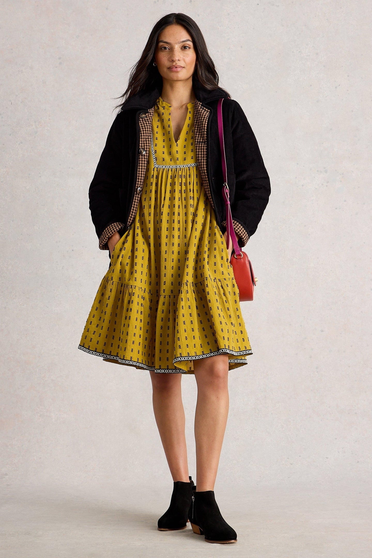 ORLA EMBROIDERED DRESS CHARTREUSE MULTI 1