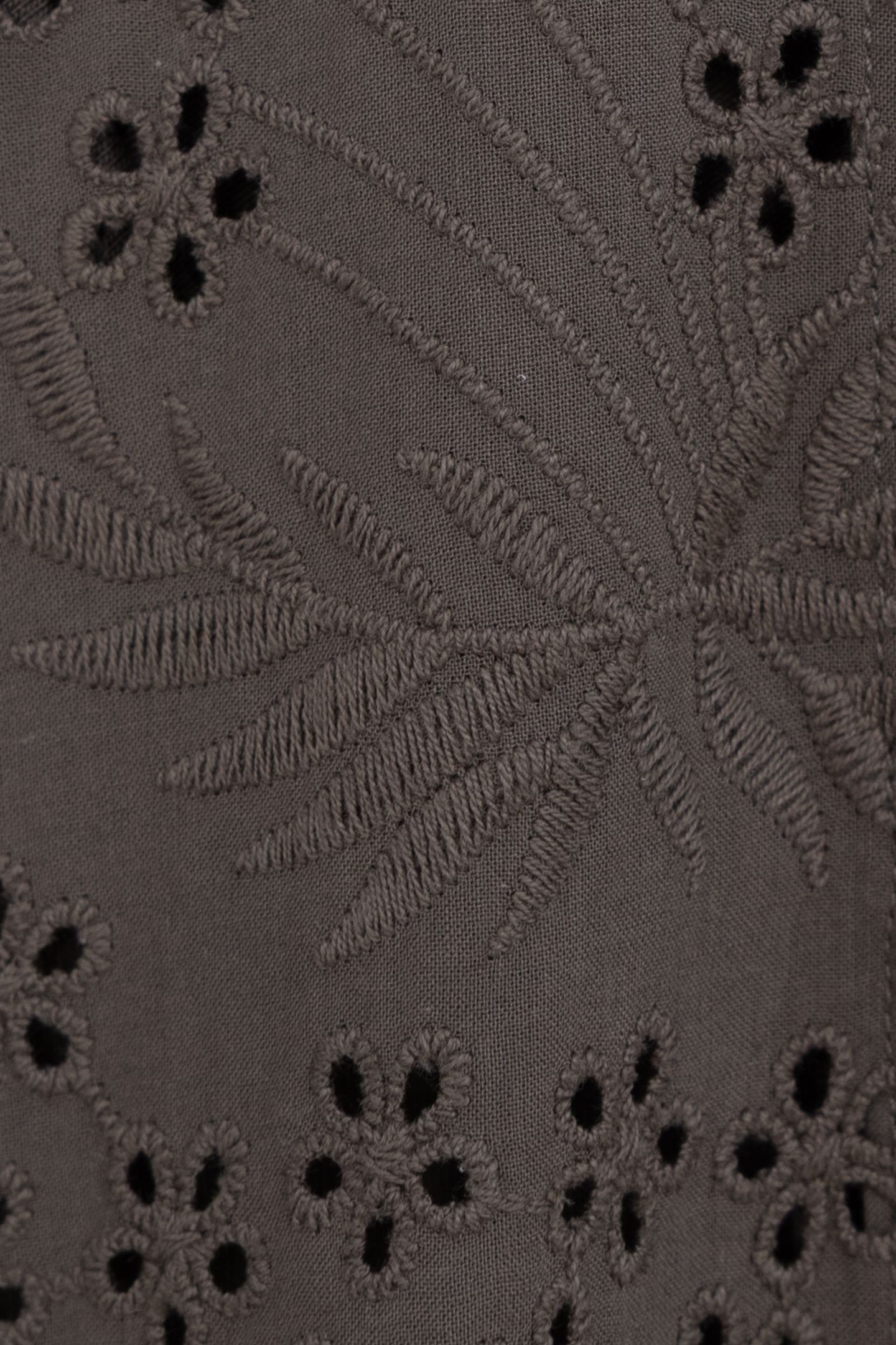 SHIRT DRESS KHAKI ORGANIC COTTON BRODERIE ANGLAISE 5