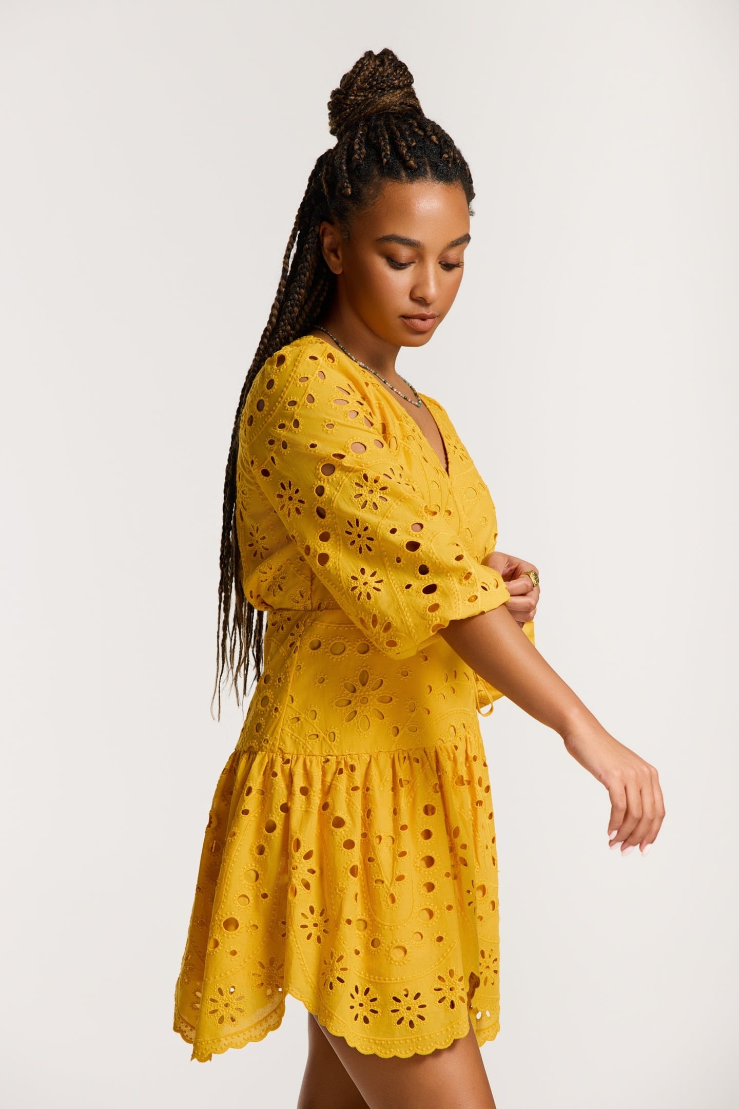 JOELLE DRESS PAISLEY BRODERIE YELLOW PAISLEY BRODERIE 6