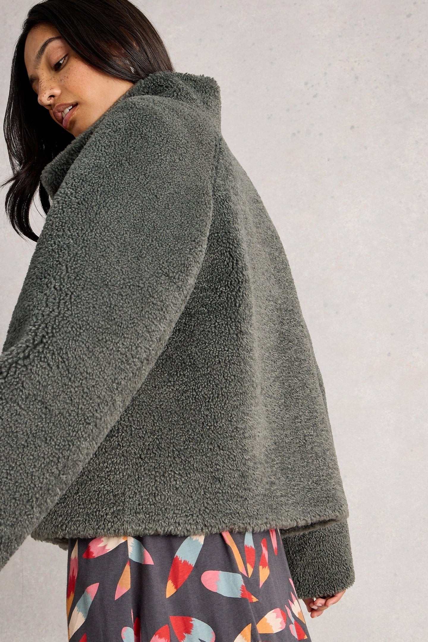 ADLEY REVERSIBLE BORG JACKET GREY MULTI 5