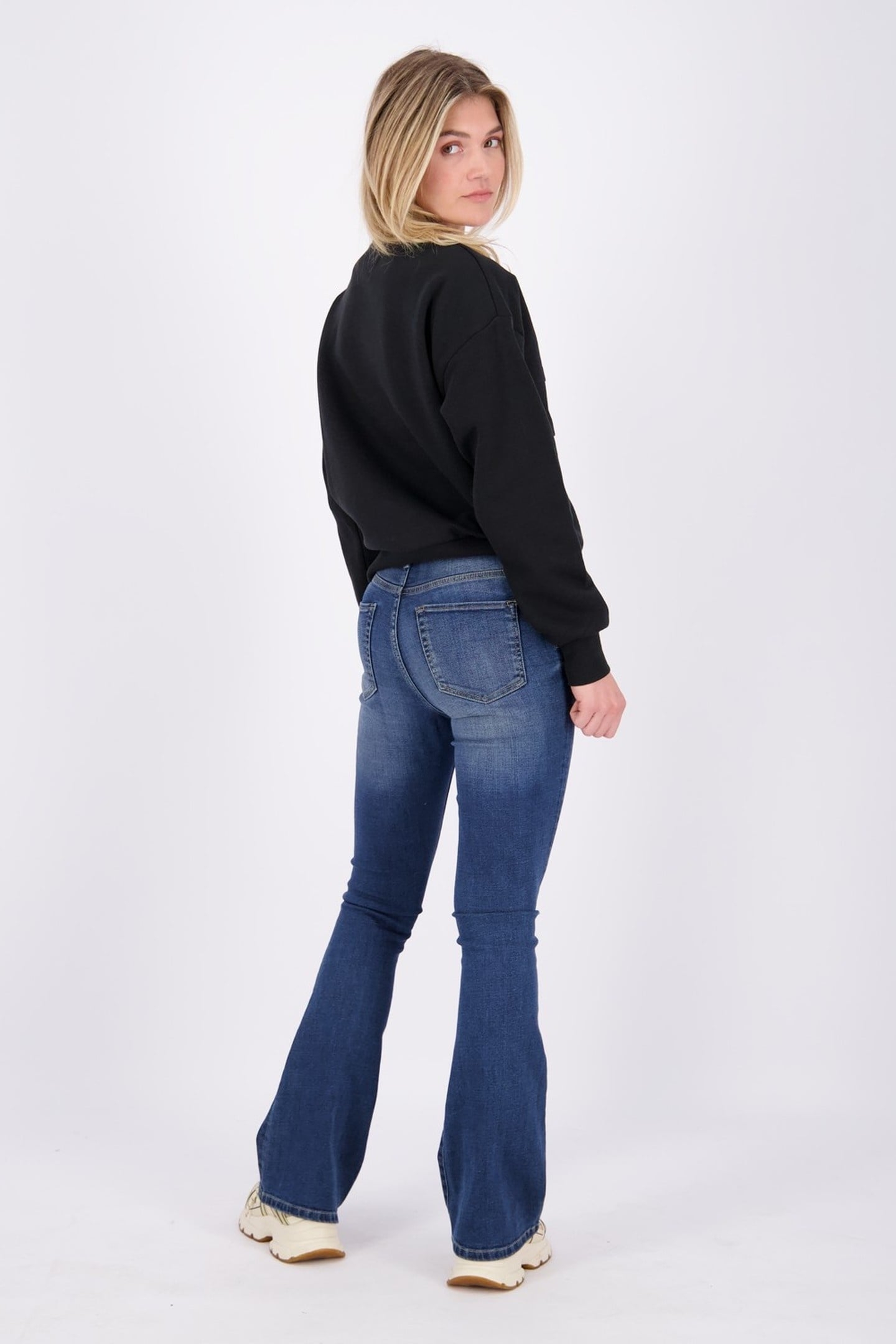 SUNRISE FLARE JEANS DARK BLUE STONE 6