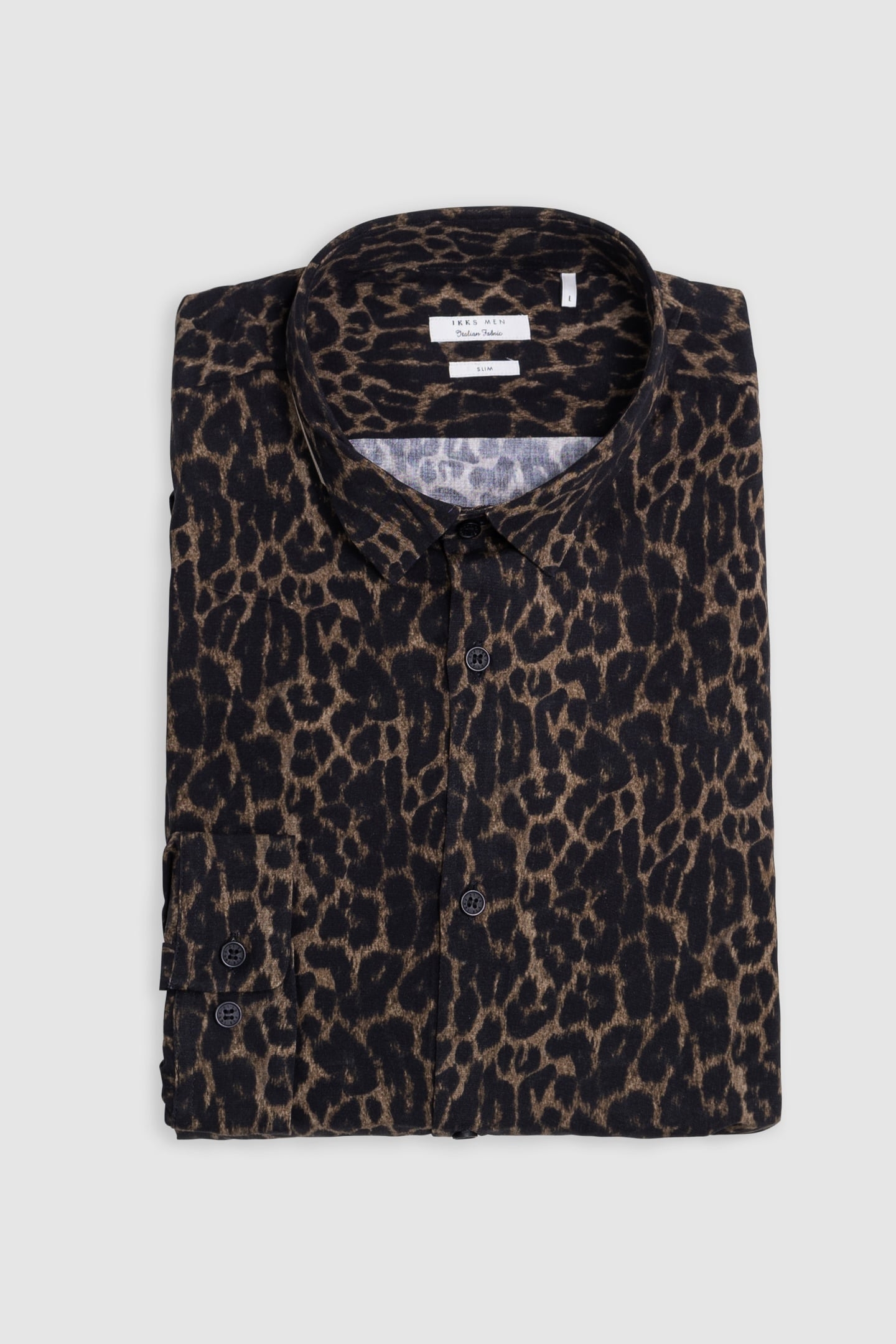 SLIM GREY LEOPARD PRINT SHIRT 6