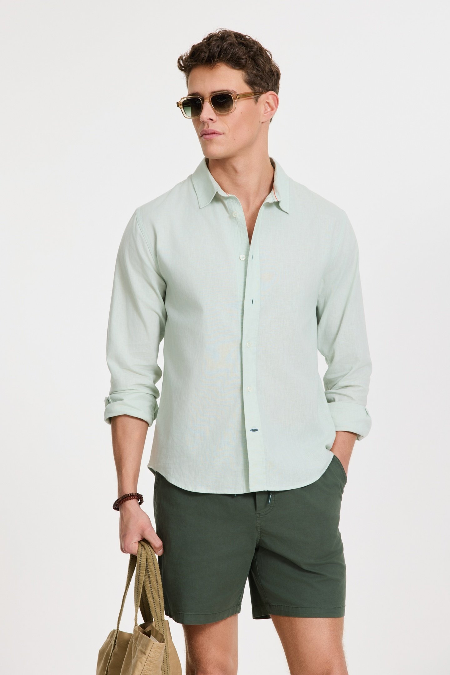 RICK LINEN LONG SLEEVE SHIRT SOLID GREEN SEAFOAM 4
