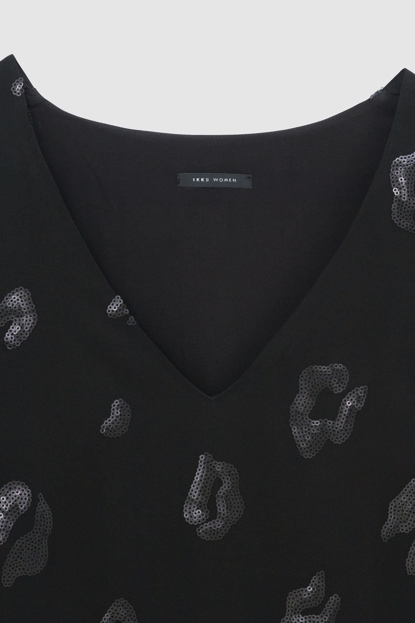 BLACK SEQUIN-EMBROIDERED LEOPARD PRINT DRESS 6