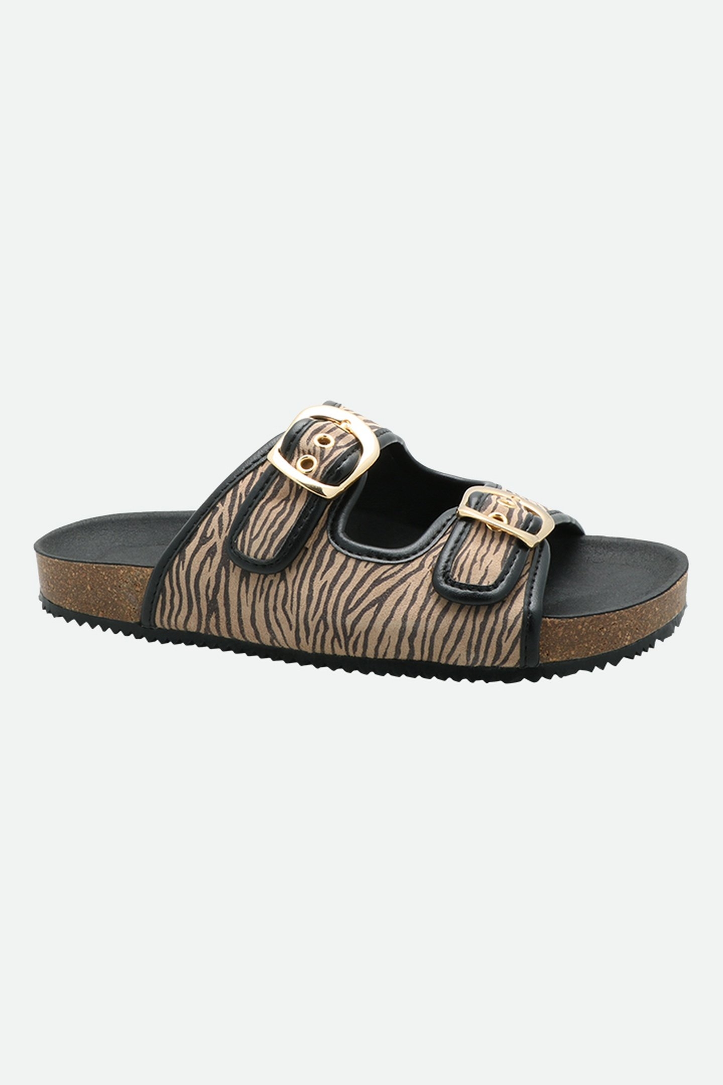O.REGINA - BLACK FLAT MULES WITH ZEBRA PRINT SUEDE 4