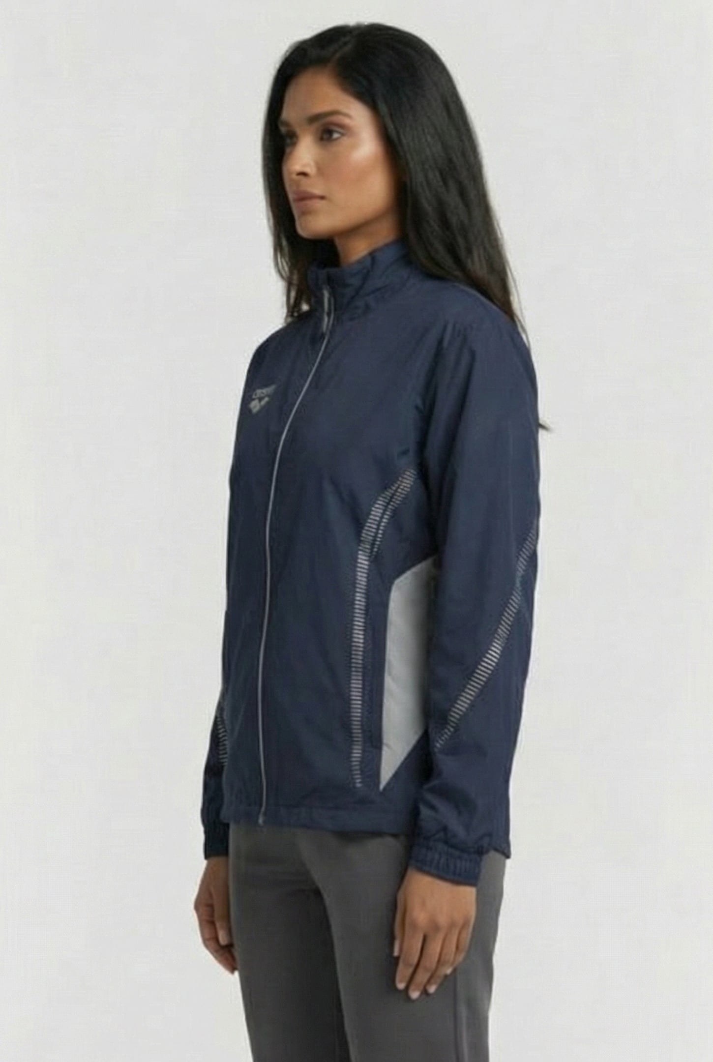 UNISEX TL WARM UP JACKET NAVY GREY 5