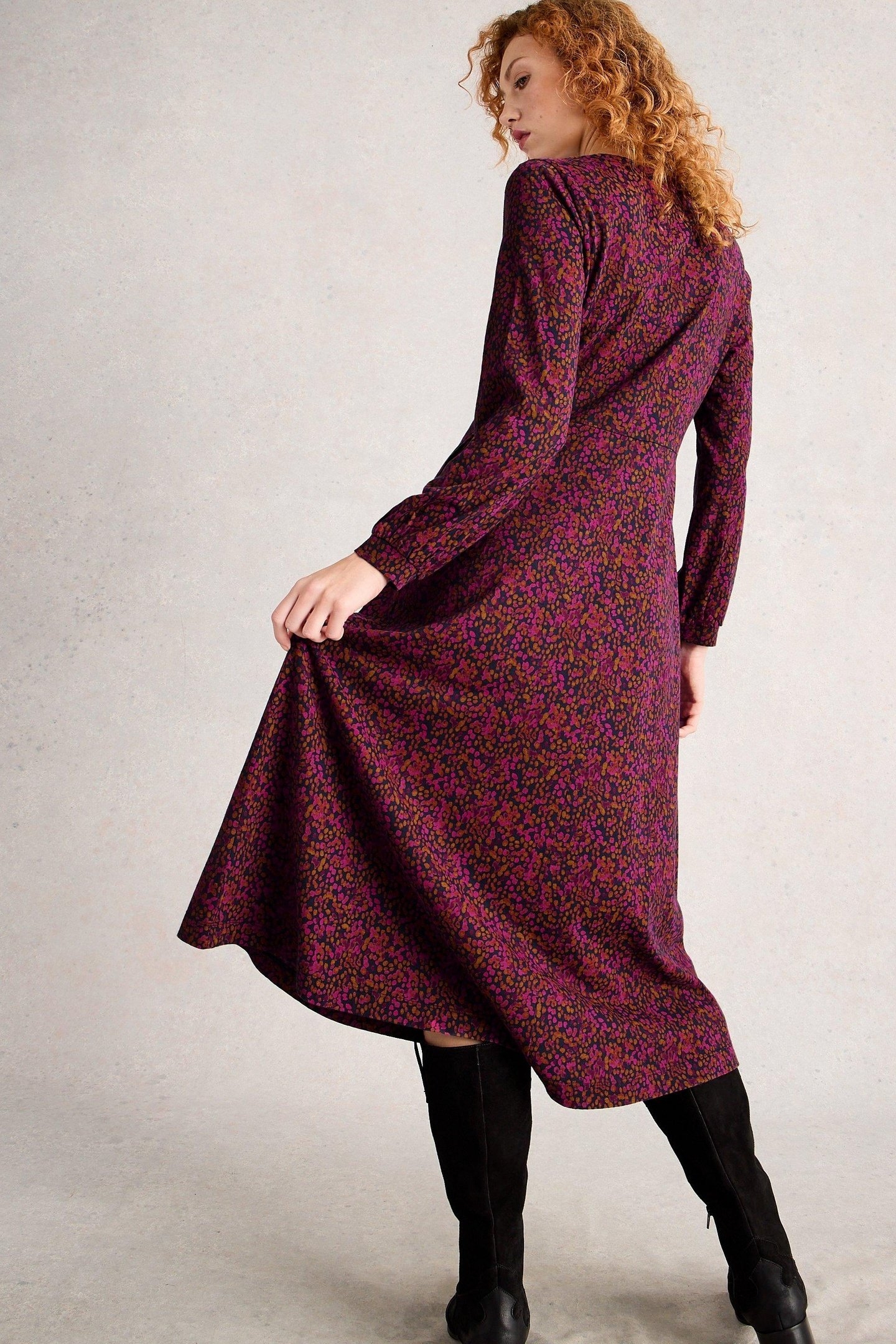 MEGAN JERSEY DRESS PINK MULTI 2