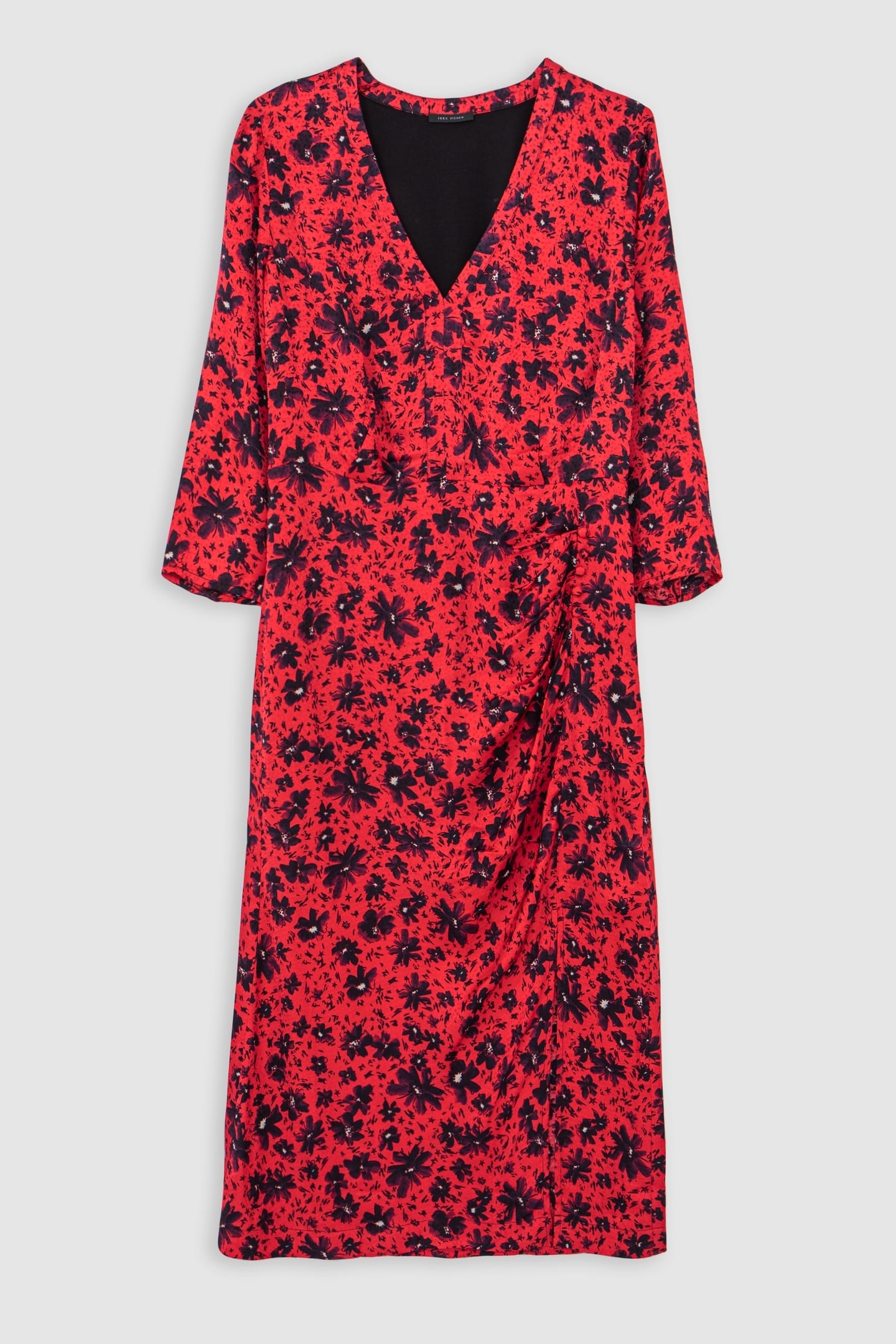 RED FLORAL PRINT MIDI DRESS 4