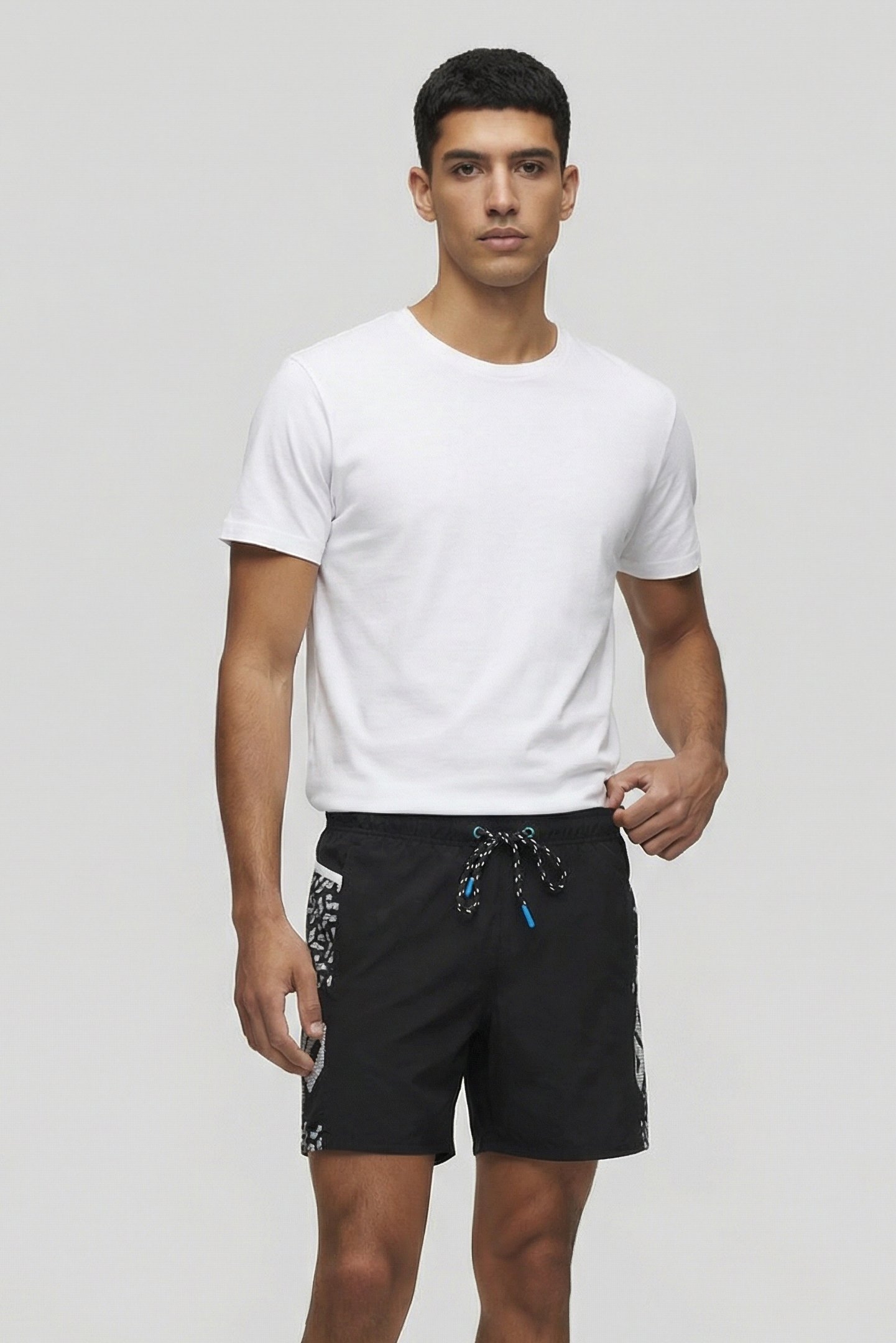 MEN'S ARENA PRO_FILE BEACH BOXER LOGO BLACK-WHITE 1