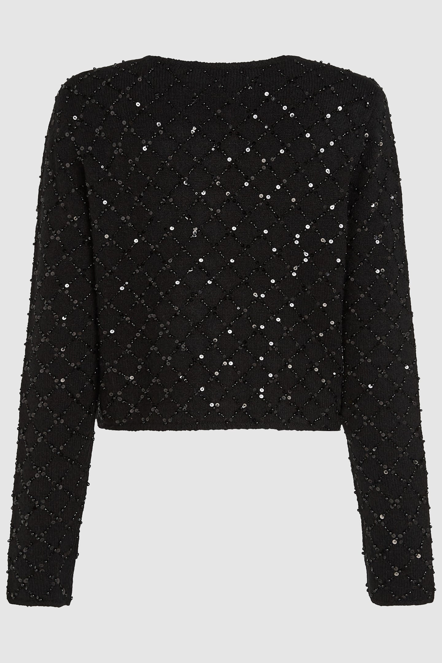 BLACK EMBELLISHED KNIT CARDIGAN 6