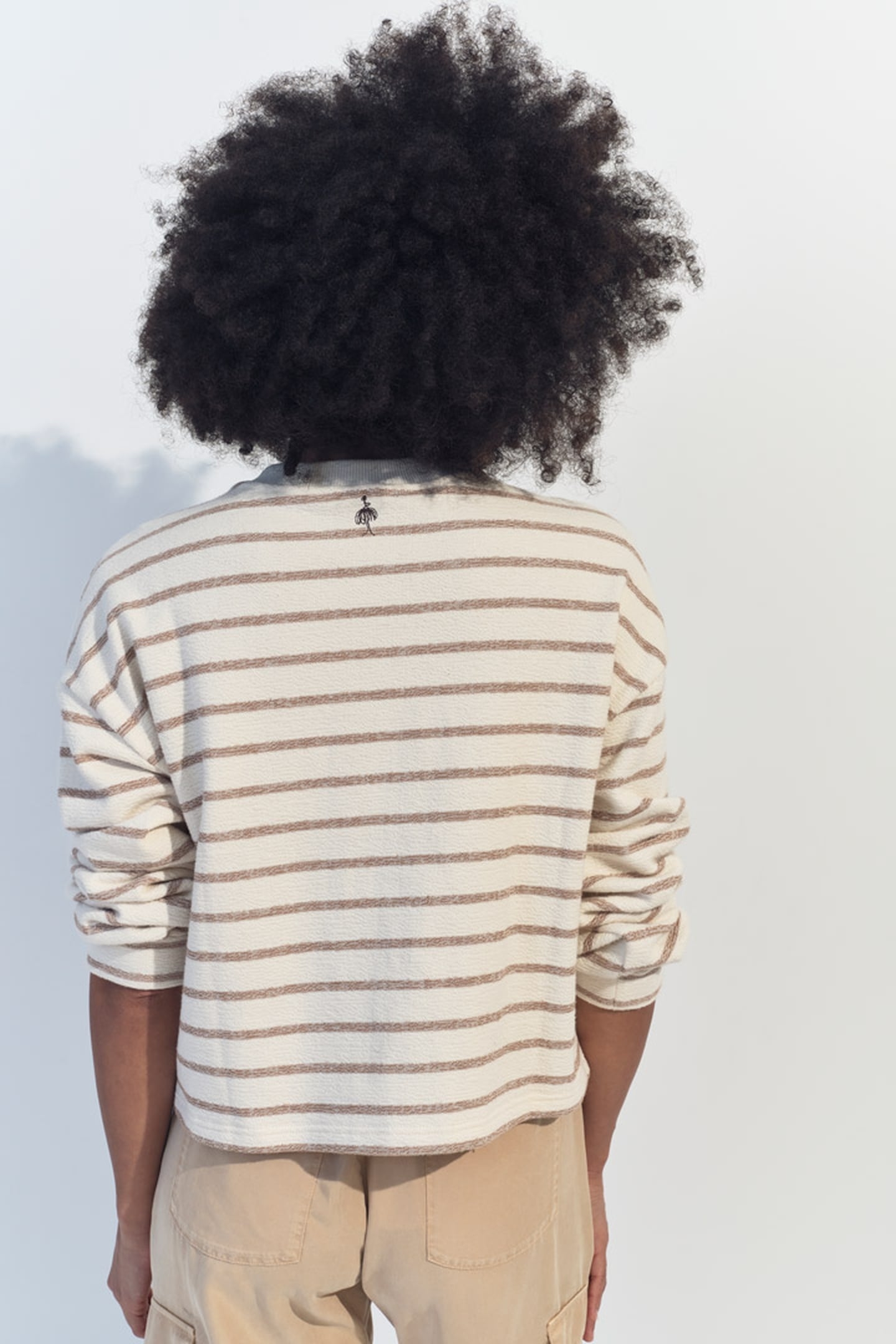 MANNY - ECRU BEIGE STRIPED CARDIGAN 3