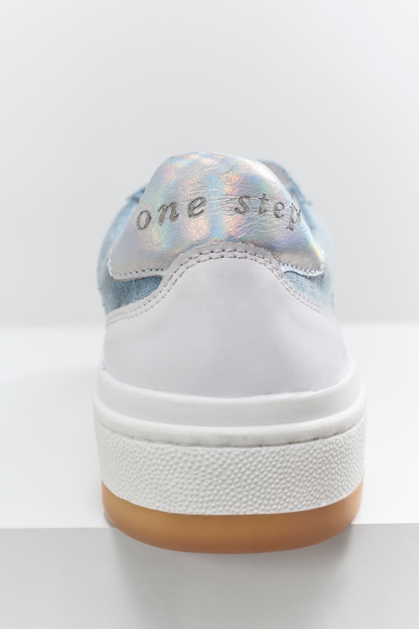 O.JODIE - WHITE, BLUE, SILVER LEATHER SNEAKERS 7