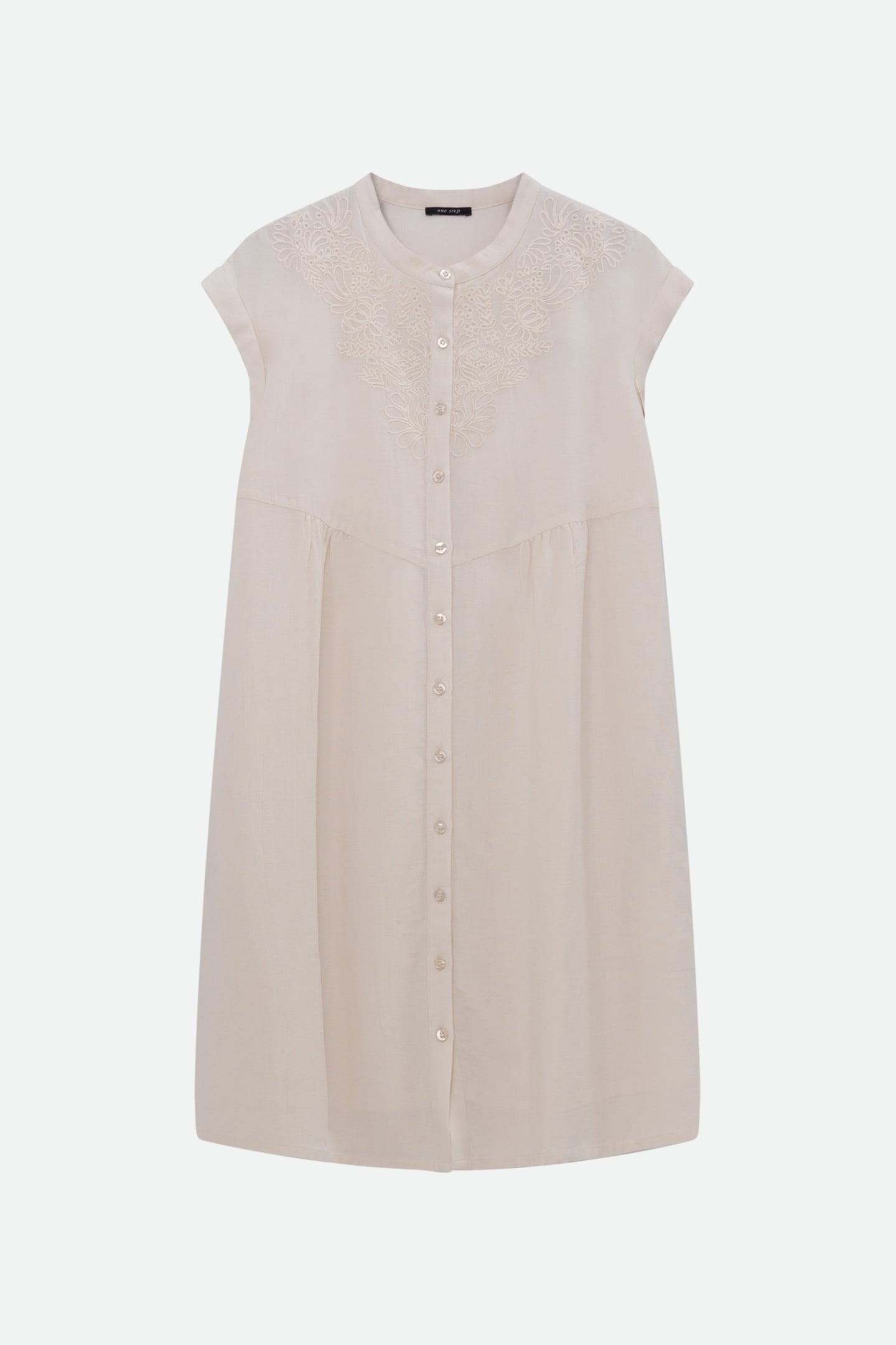 RONDONIA - WHITE DRESS WITH PLACED EMBROIDERY 5