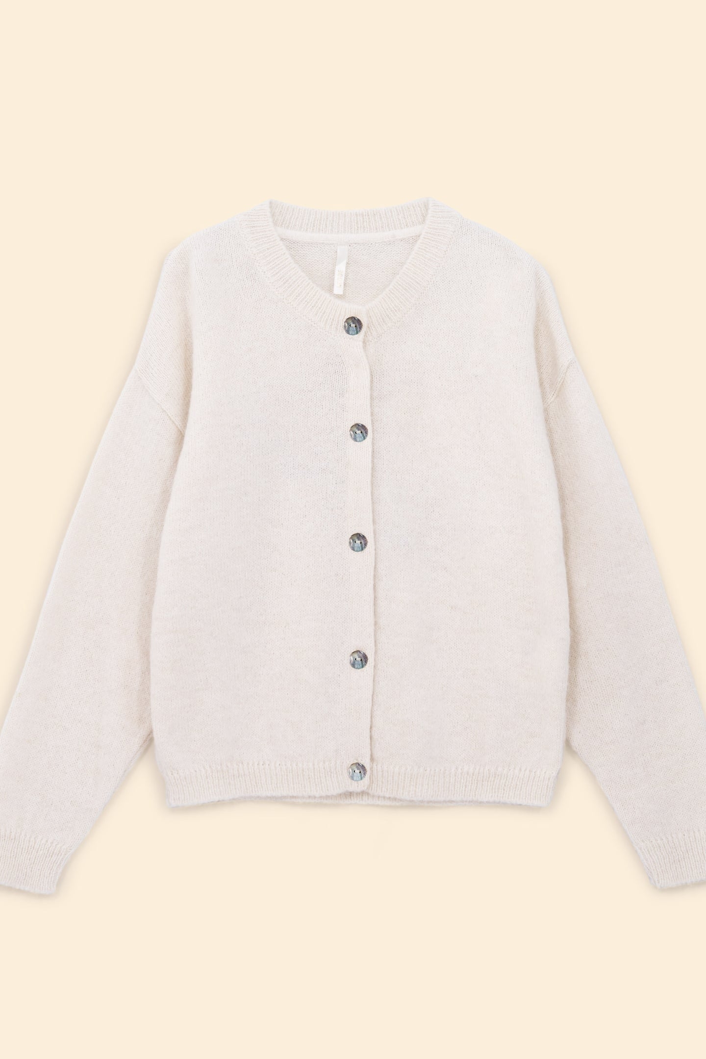 ECRU KNIT CARDIGAN WITH PALM TREES ON BACK OFF-WHITE 6