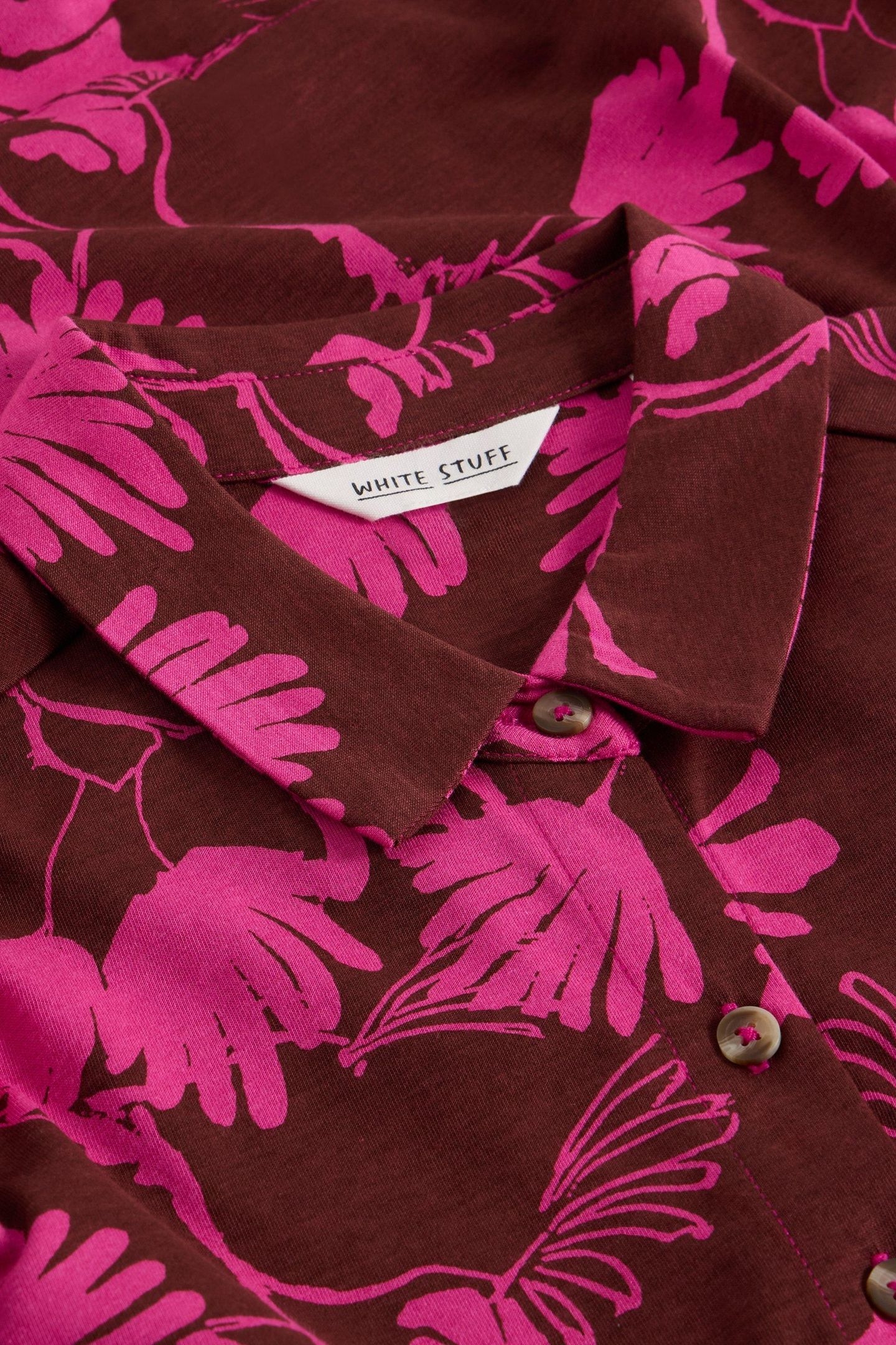 RUA JERSEY SHIRT DRESS PINK PRINT 5