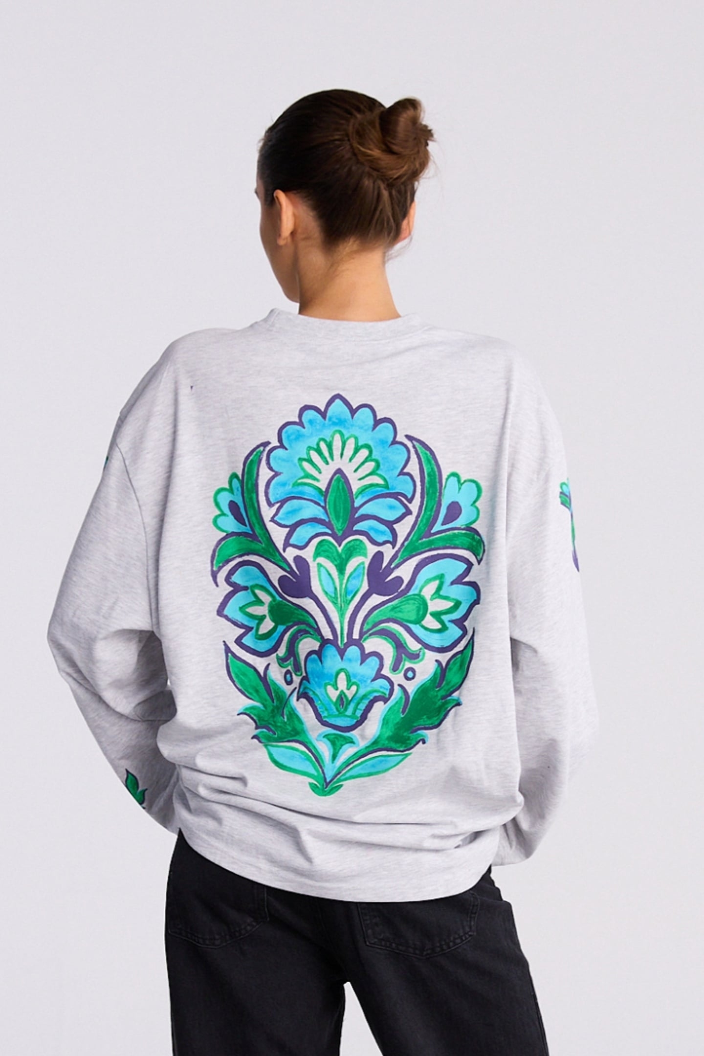 RENATA WIDE SKATE LONGSLEEVE MELANGE GREY 2