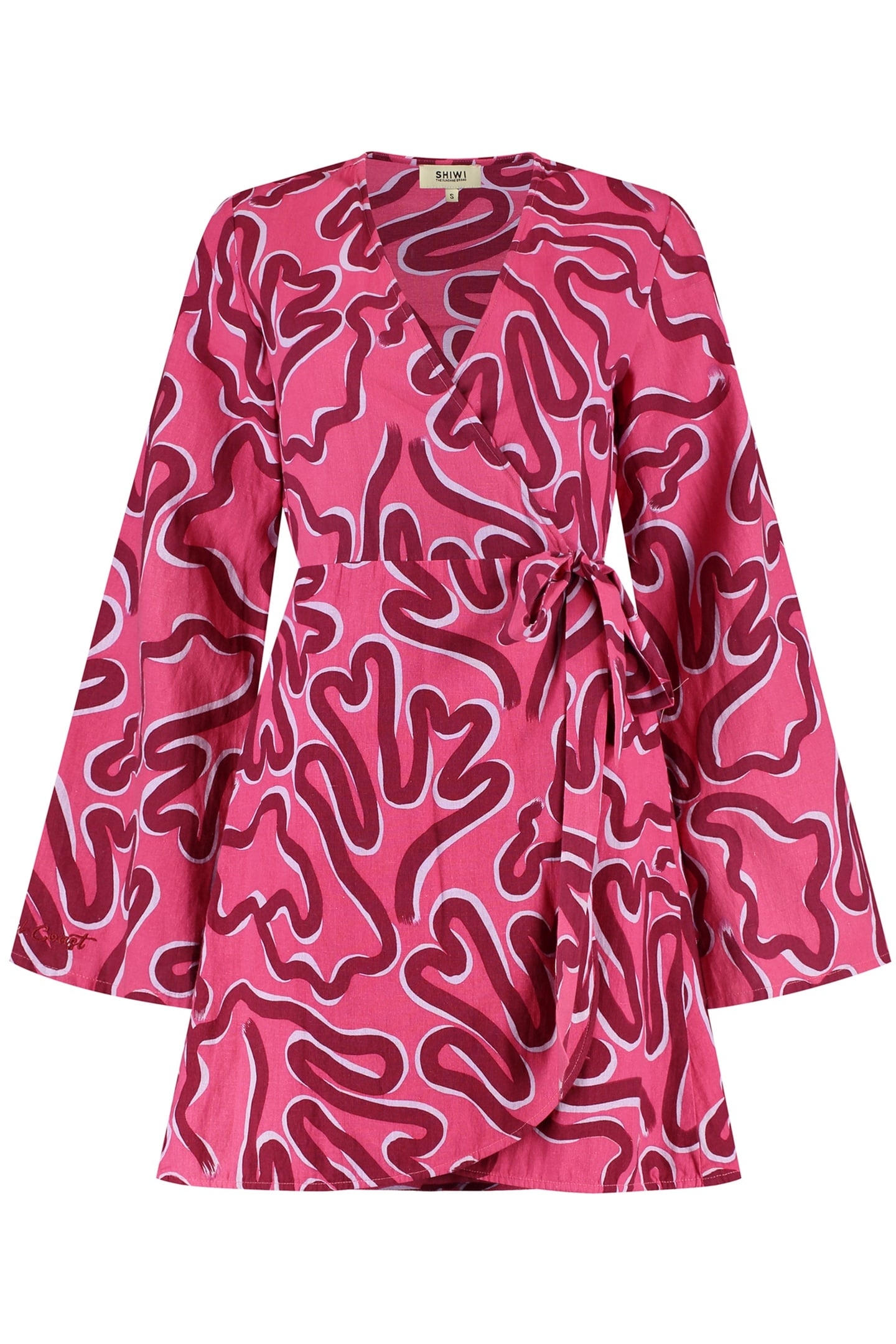 JANELLE DRESS SWIRLY CORAL PINK MAGENTA SWIRLY CORAL 8