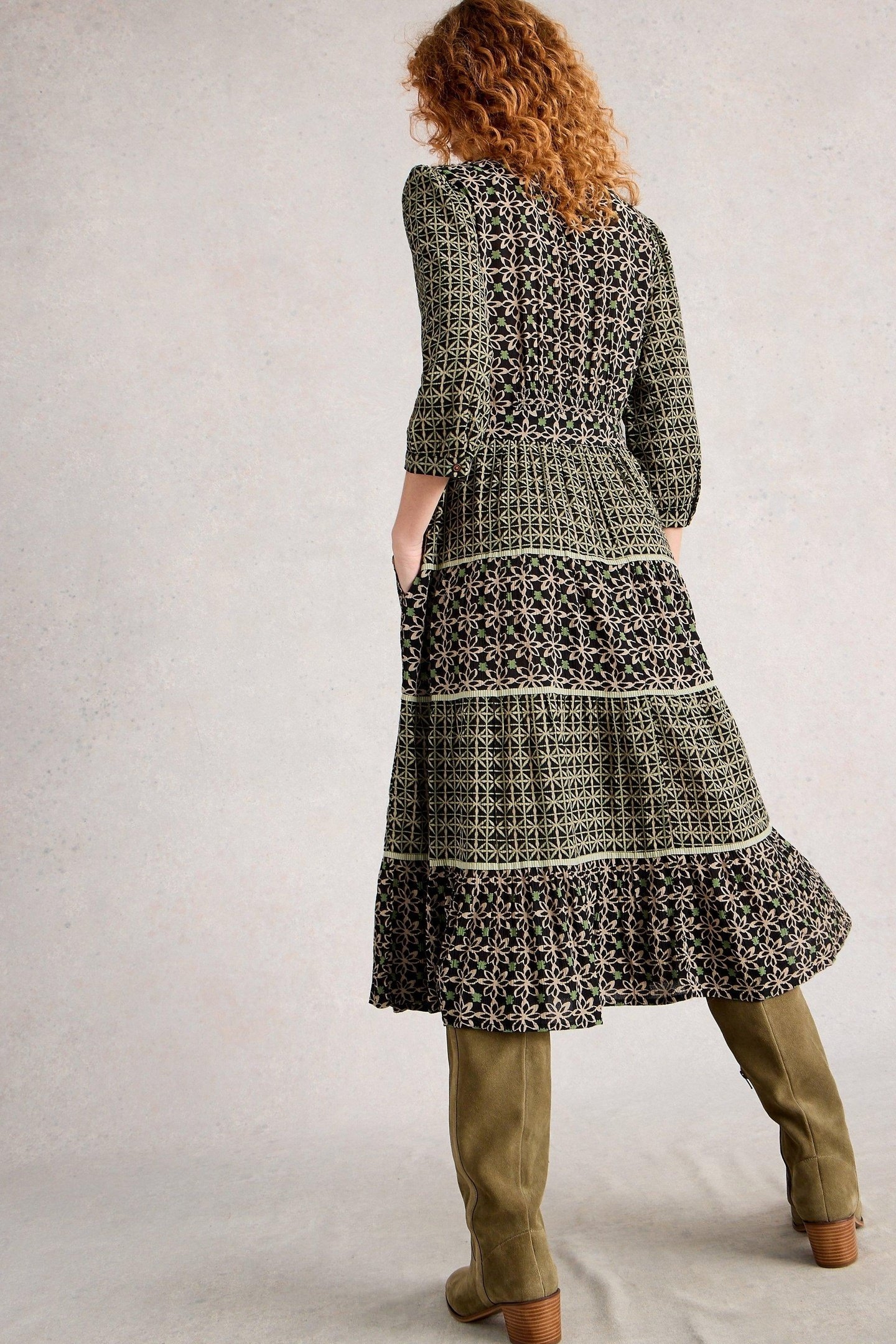 MABEL MIXED PRINT DRESS BLACK MULTI 2