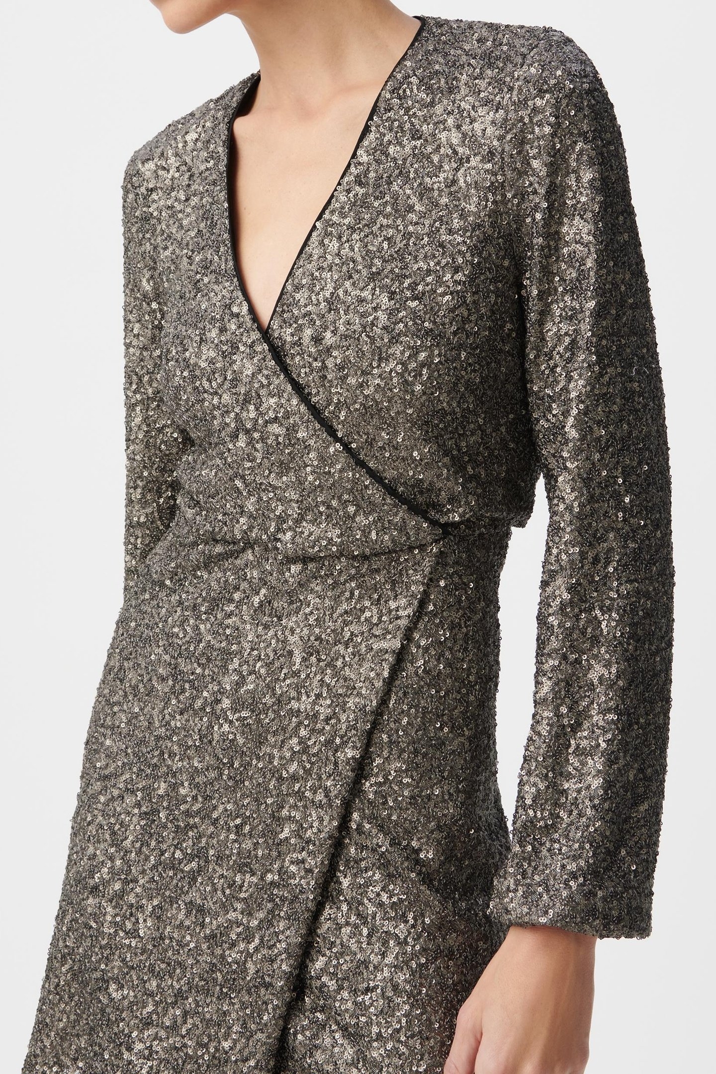 GREY DRESS EMBROIDERED WITH METALLIC SEQUINS 5