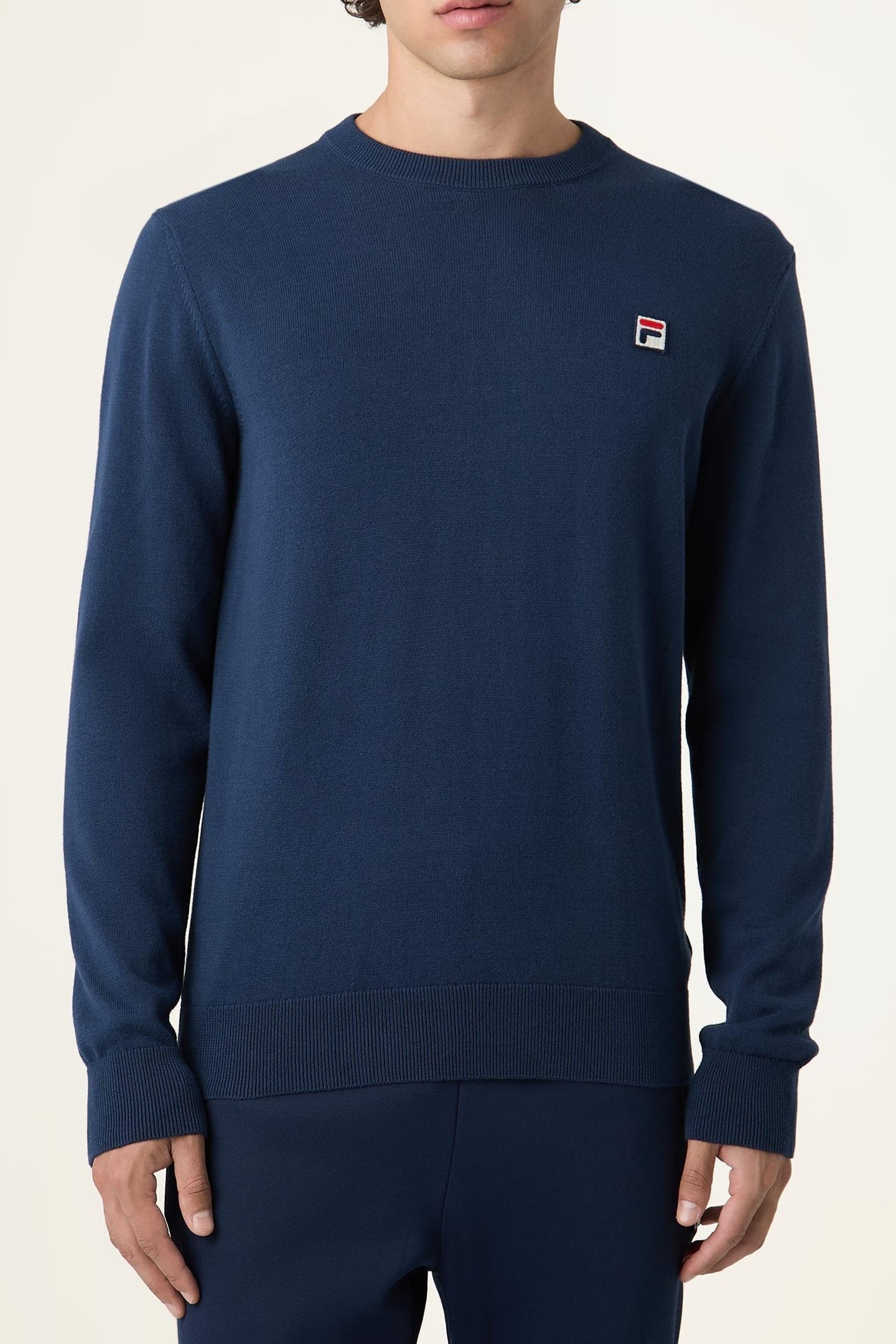 BIELLA SLIM CREWNECK KNIT SWEATER BLACK IRIS 1