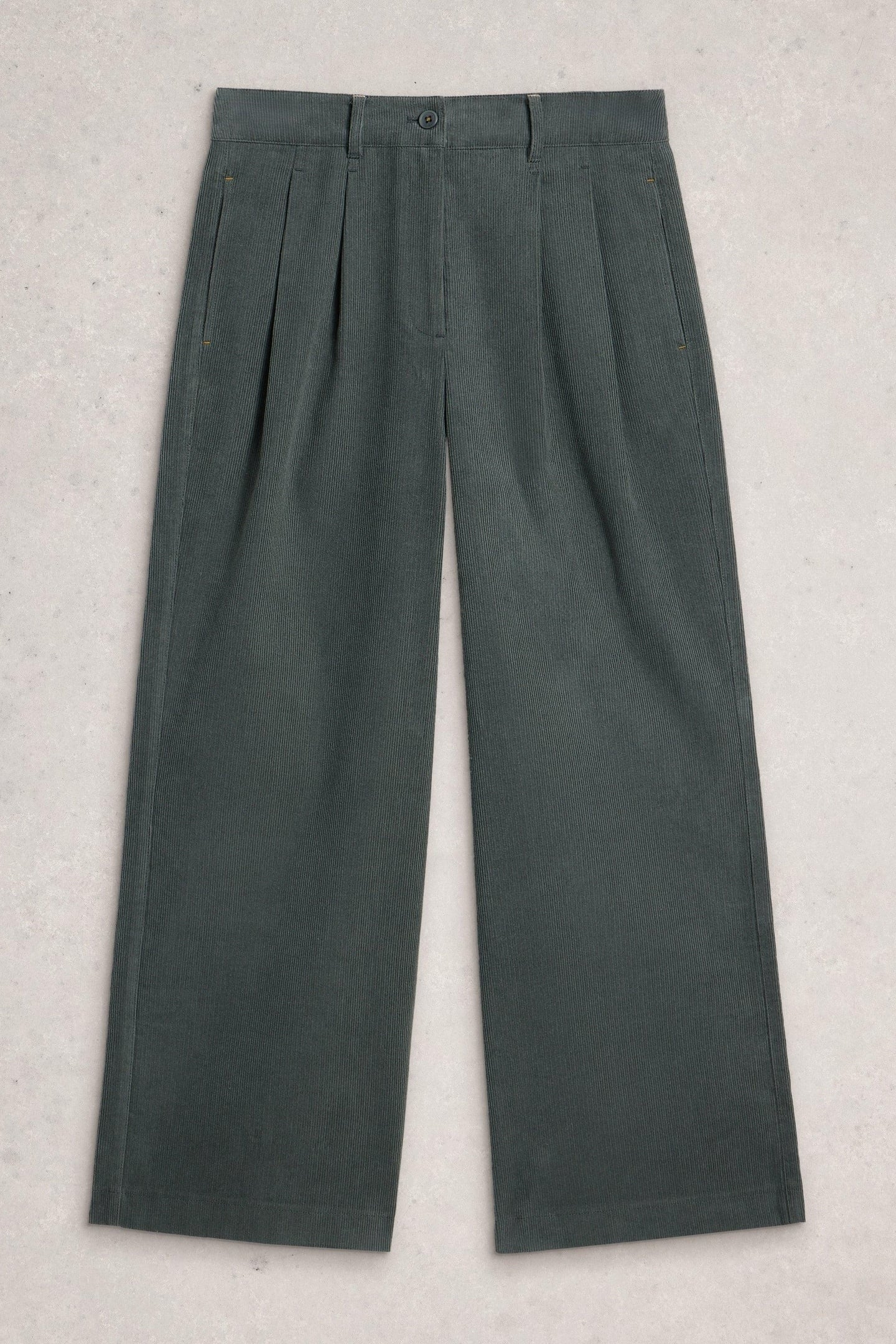 SASHA CORD WIDE LEG TROUSER DARK GREEN 3