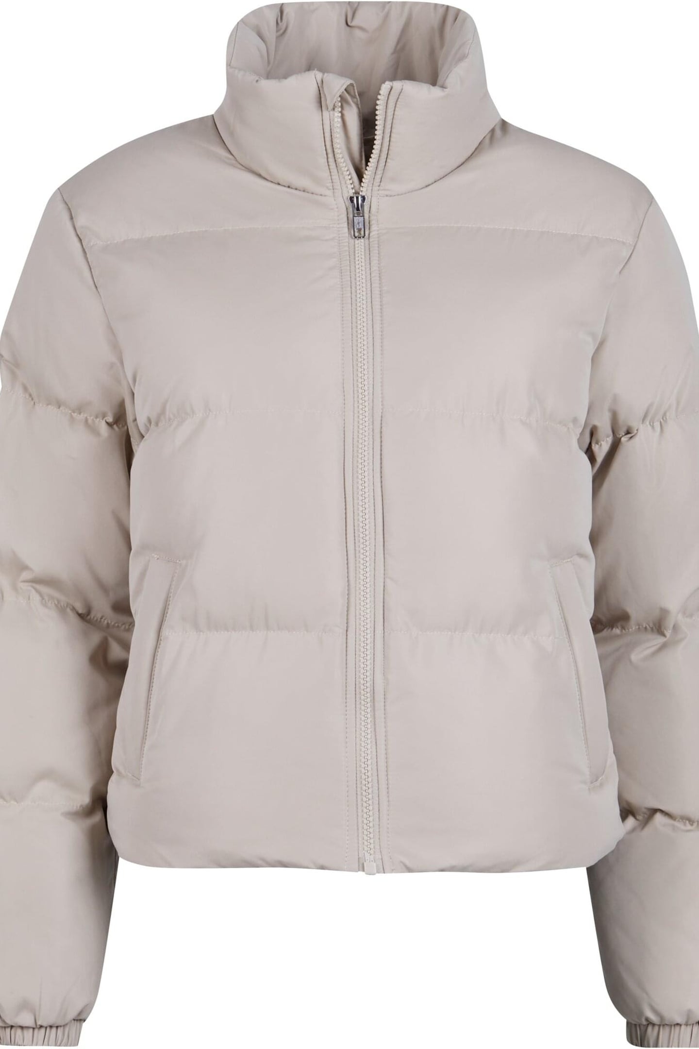 LADIES SHORT PEACHED PUFFER JACKET WET SAND 7