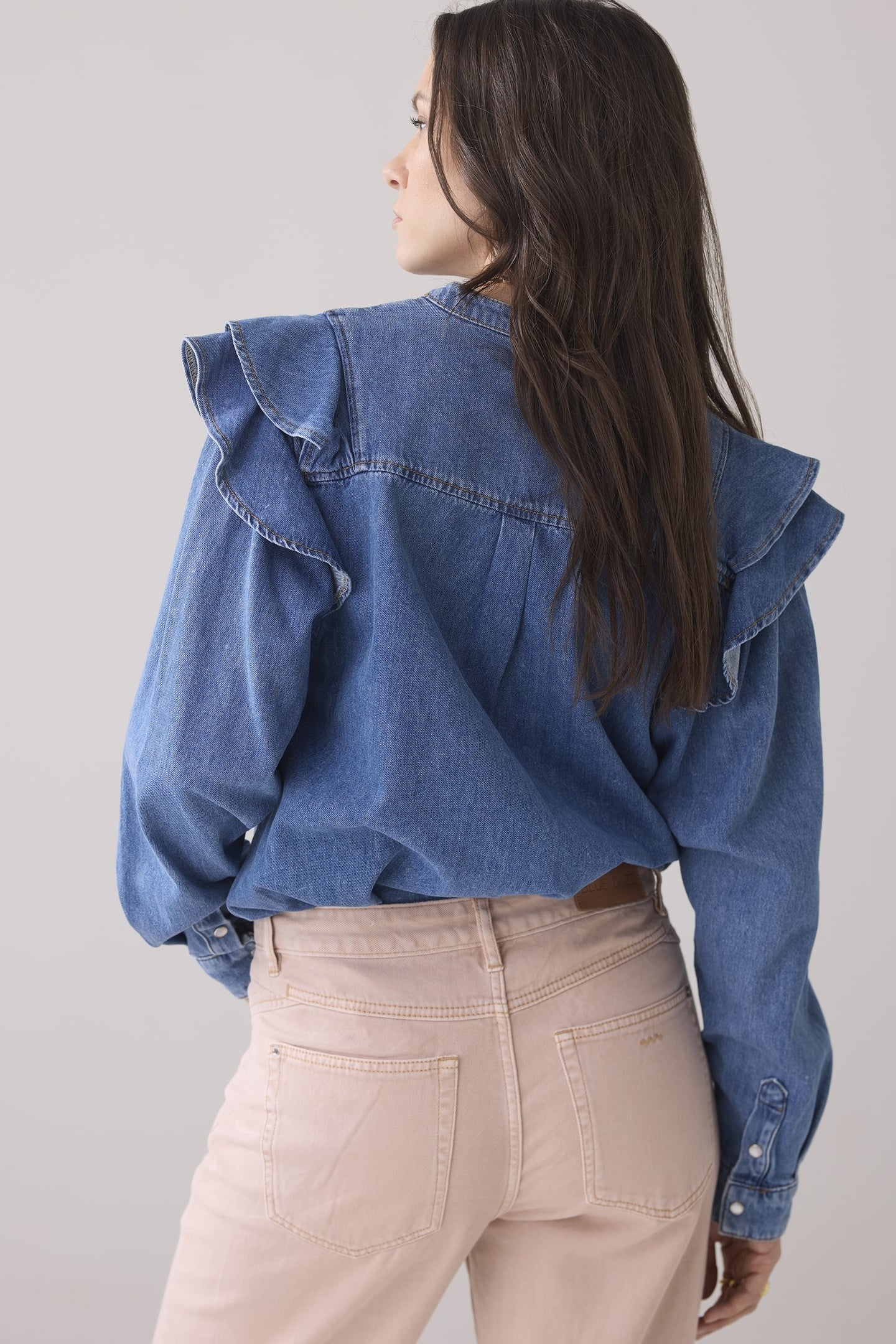 DENIM SHIRT LIGHT COTTON TWILL BLEACHED DENIM 2