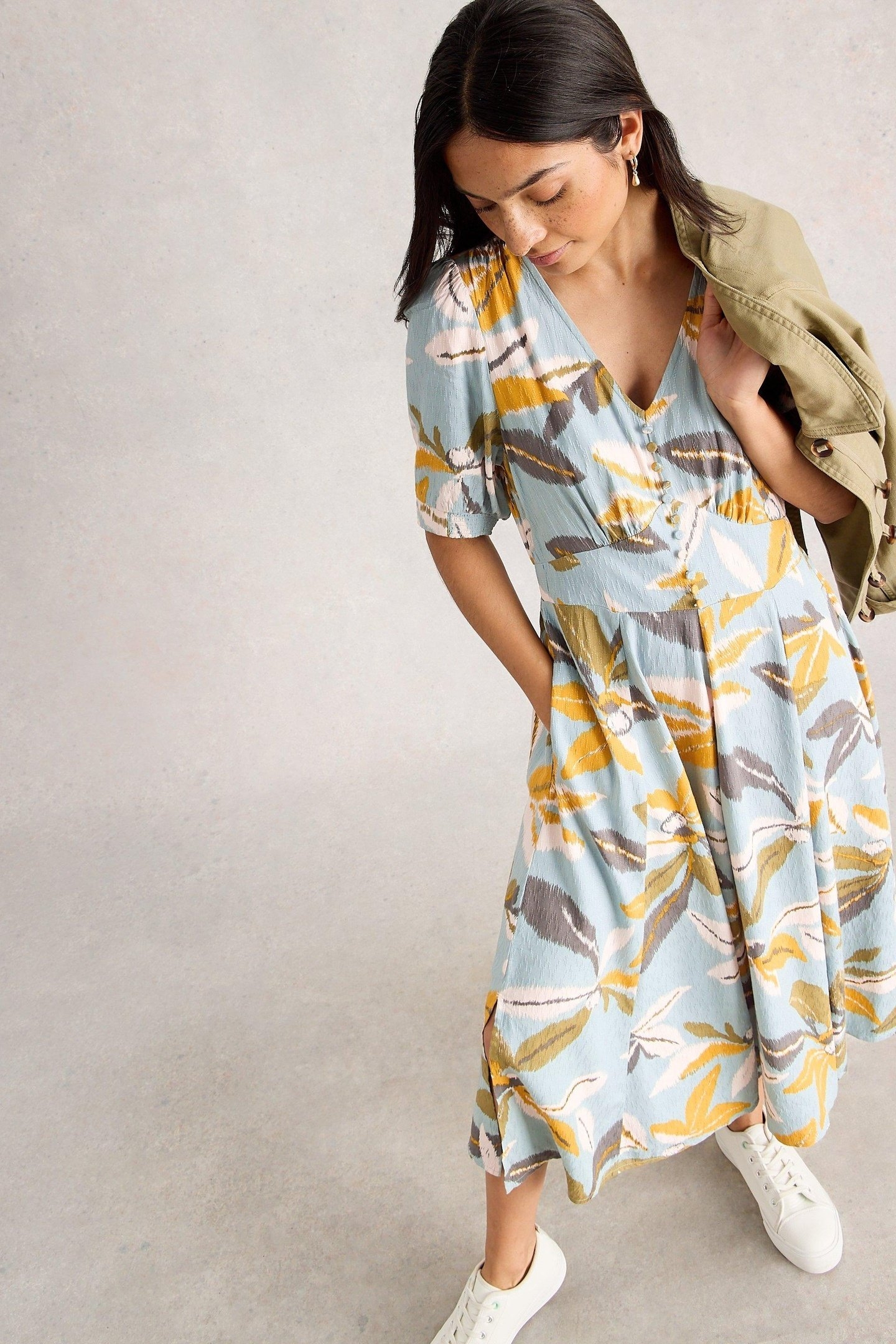 HAZEL BIAS CUT DRESS BLUE MULTI 2