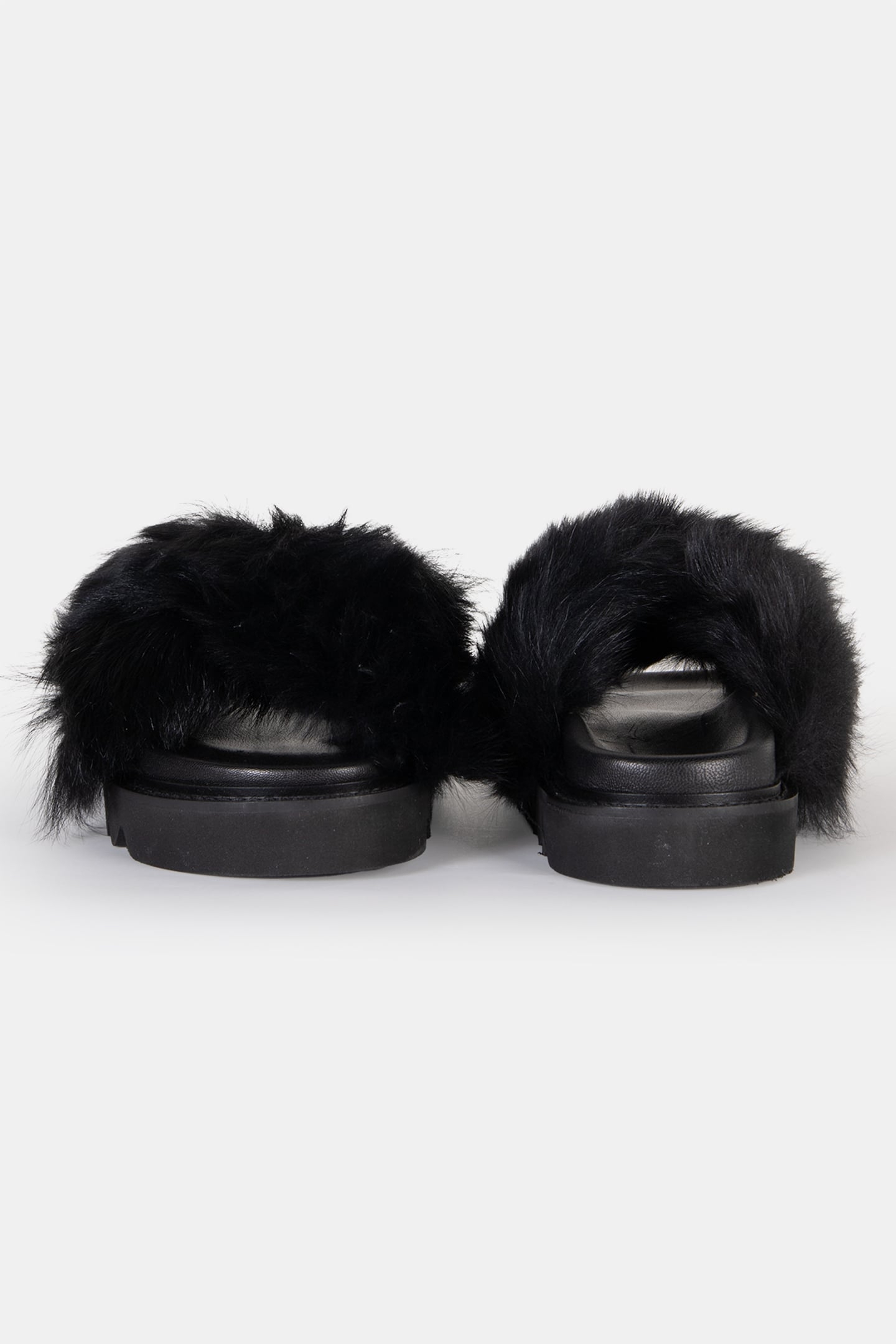 CROSSY FOXY SANDALS BLACK FUR 3