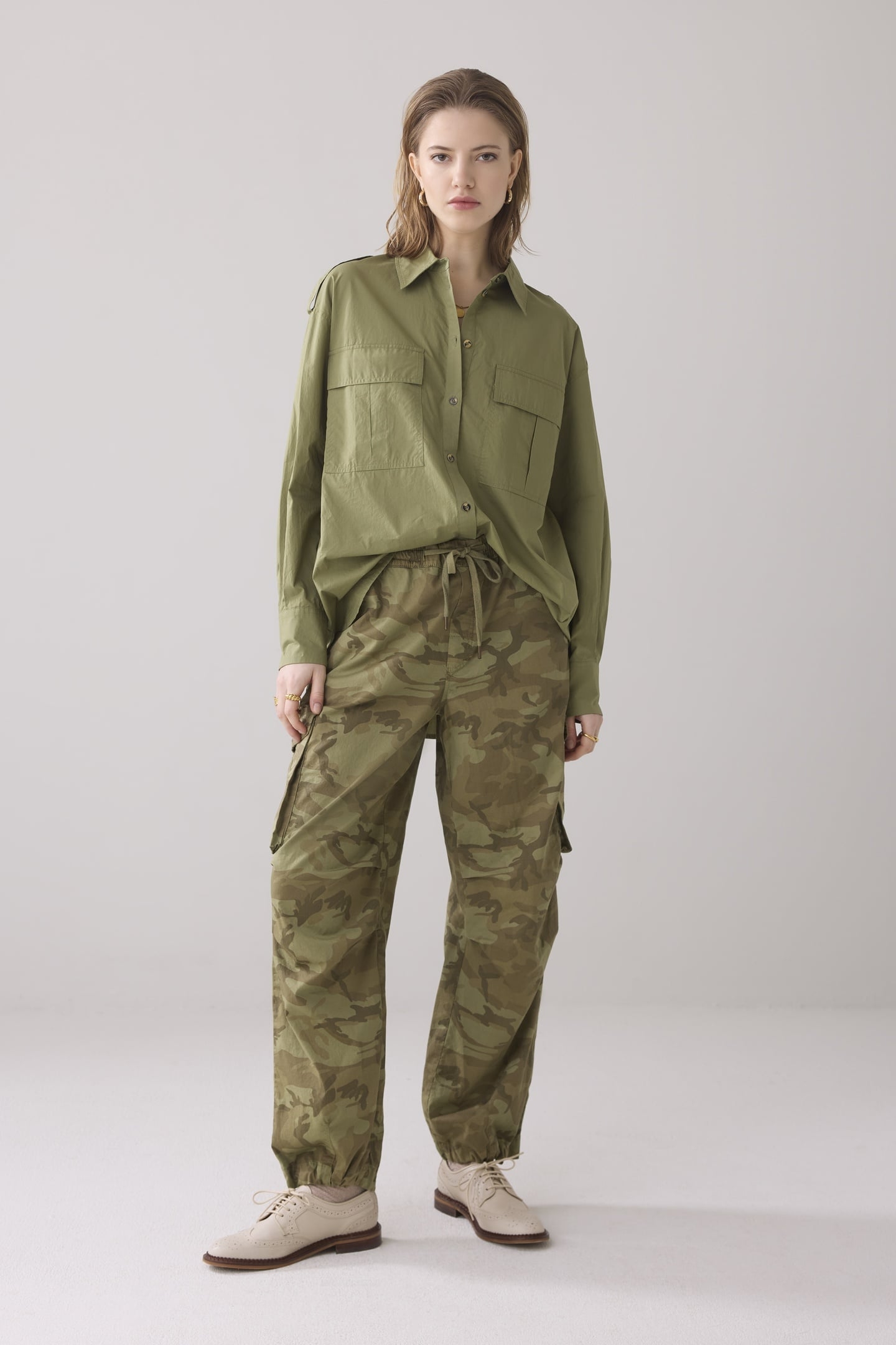 EPAULETTEN BLOUSE CRISPY POLIN COMBAT GREEN 1