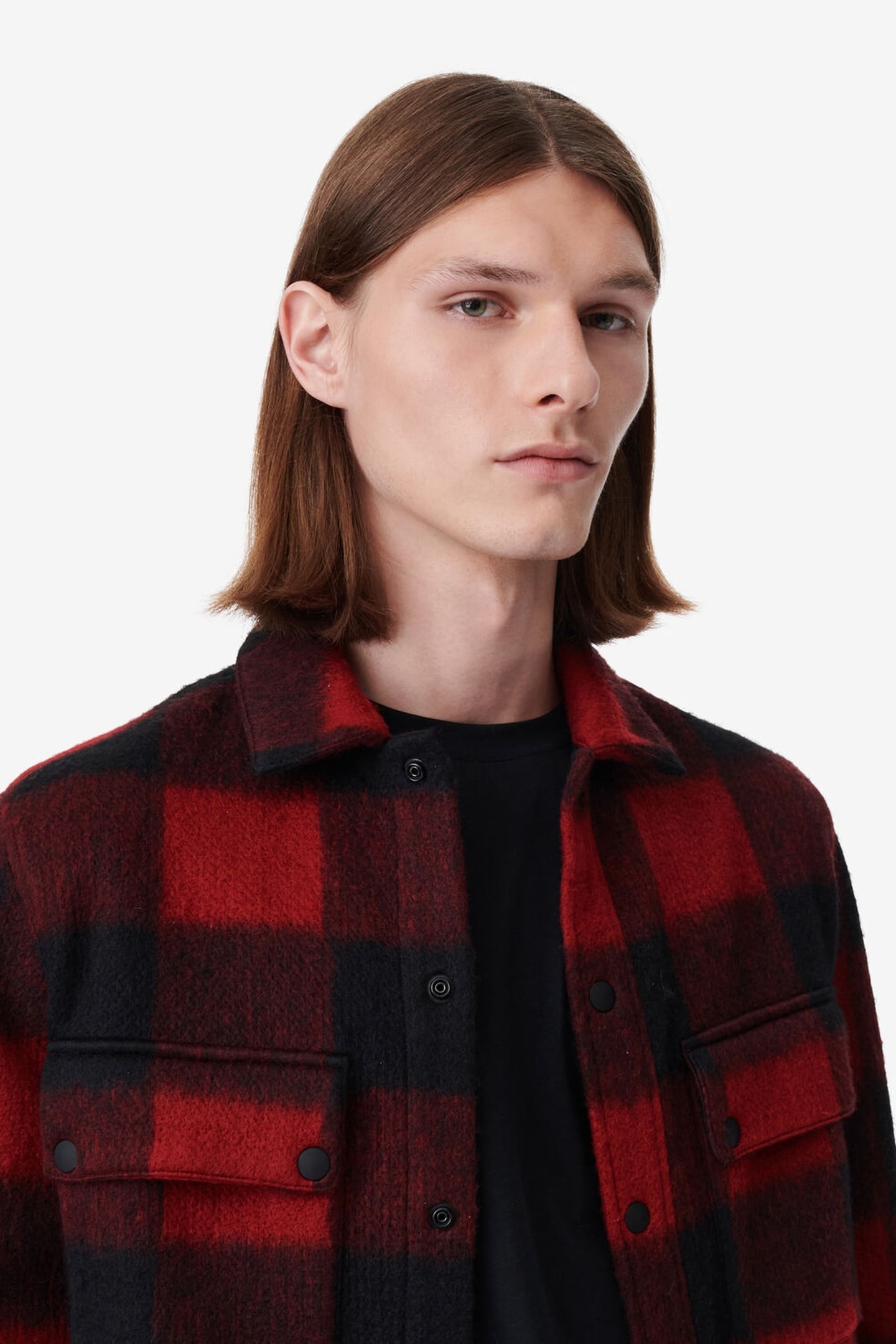 ILARIO OVERSHIRT MIXED RED 2