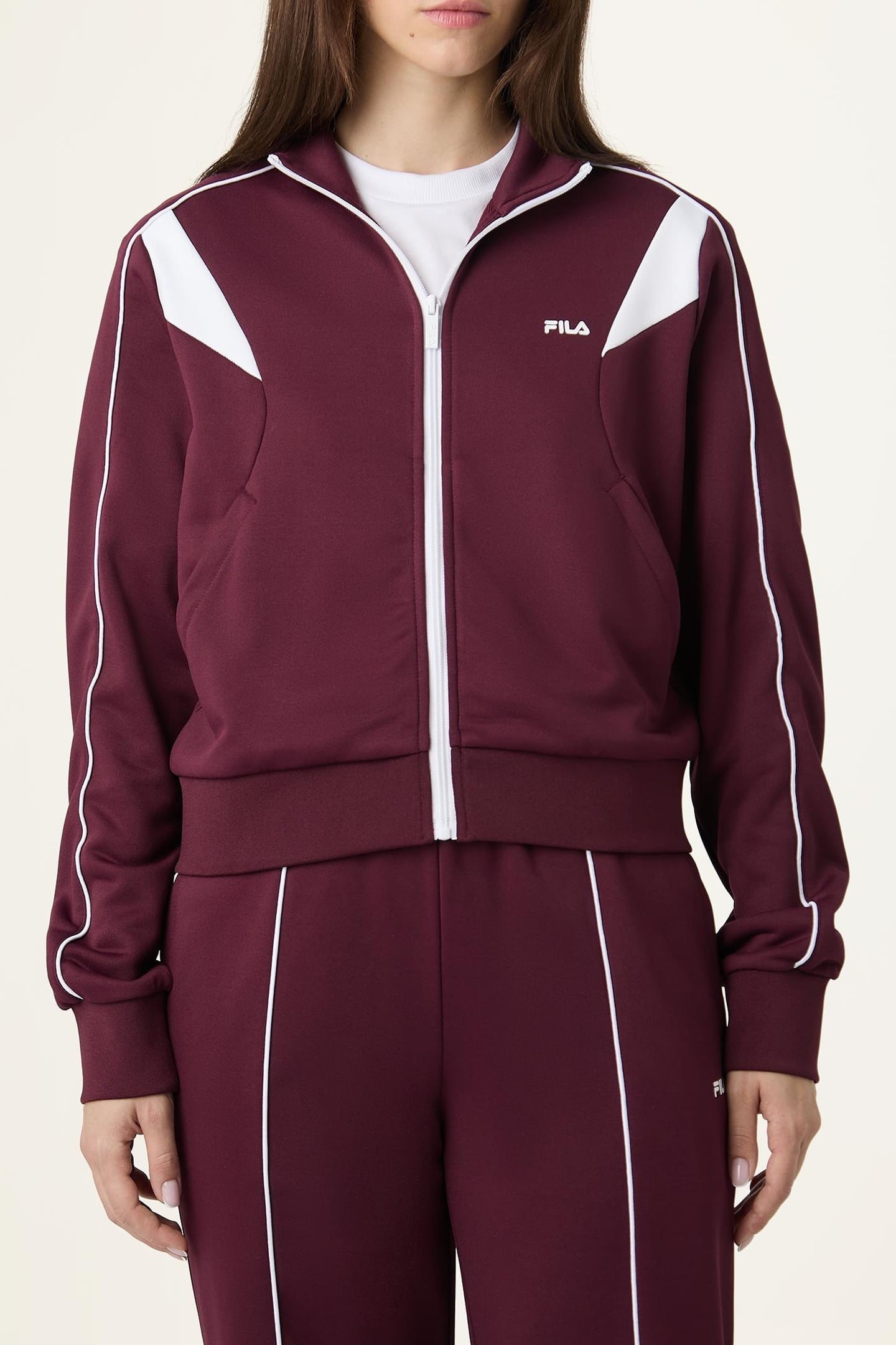 RIVOLI REGULAR BLOCKED TRACK JACKET FIG-BRIGHT WHITE 1