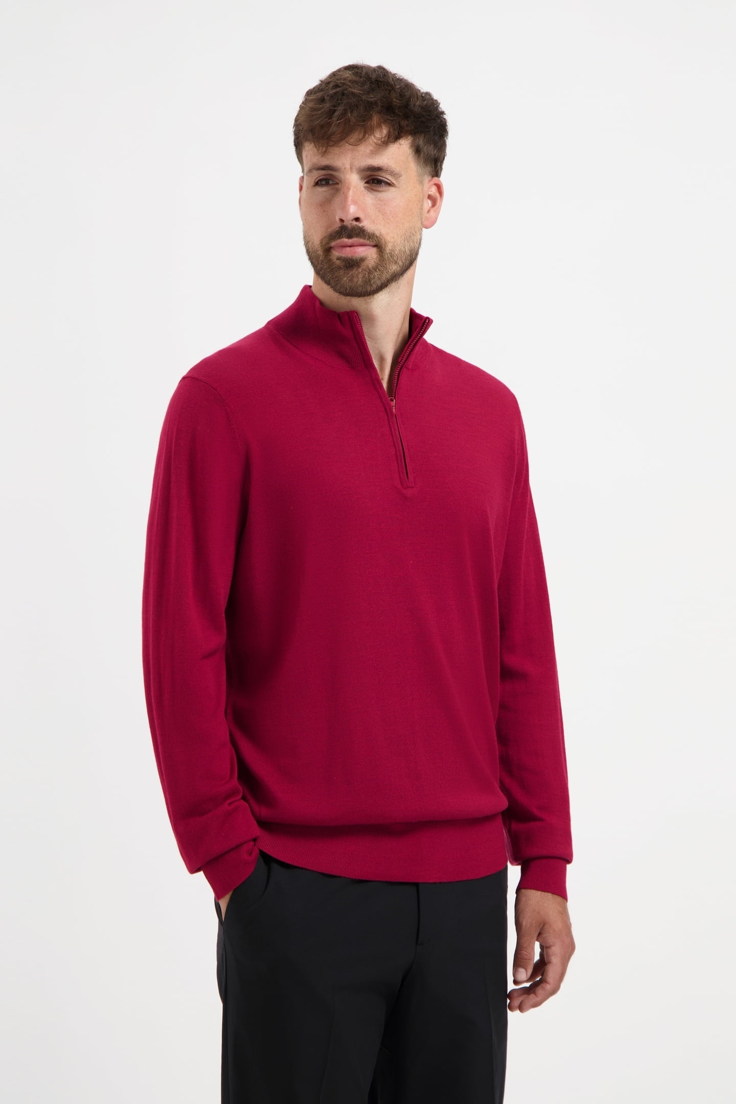 ZIP UP 100% MERINO EMBER RED 1