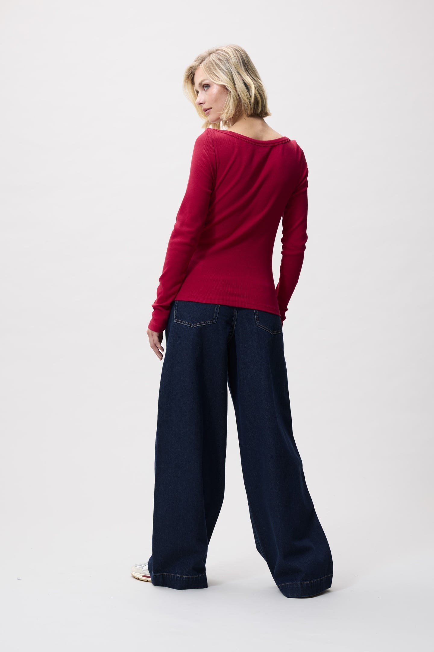 BOATNECK RIB LONG SLEEVE RED FRUIT 3
