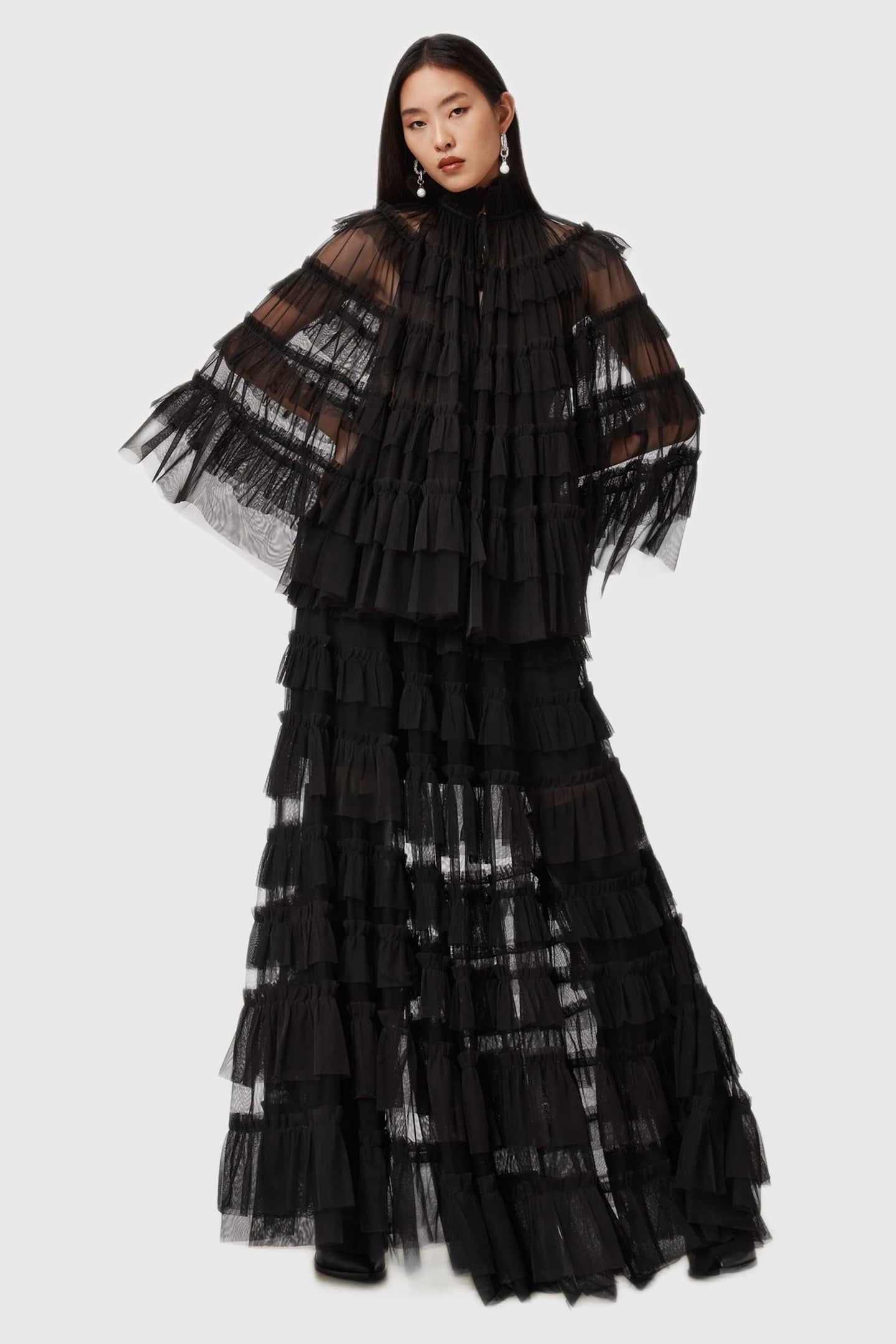 AUDE RUFFLE SKIRT BLACK 4