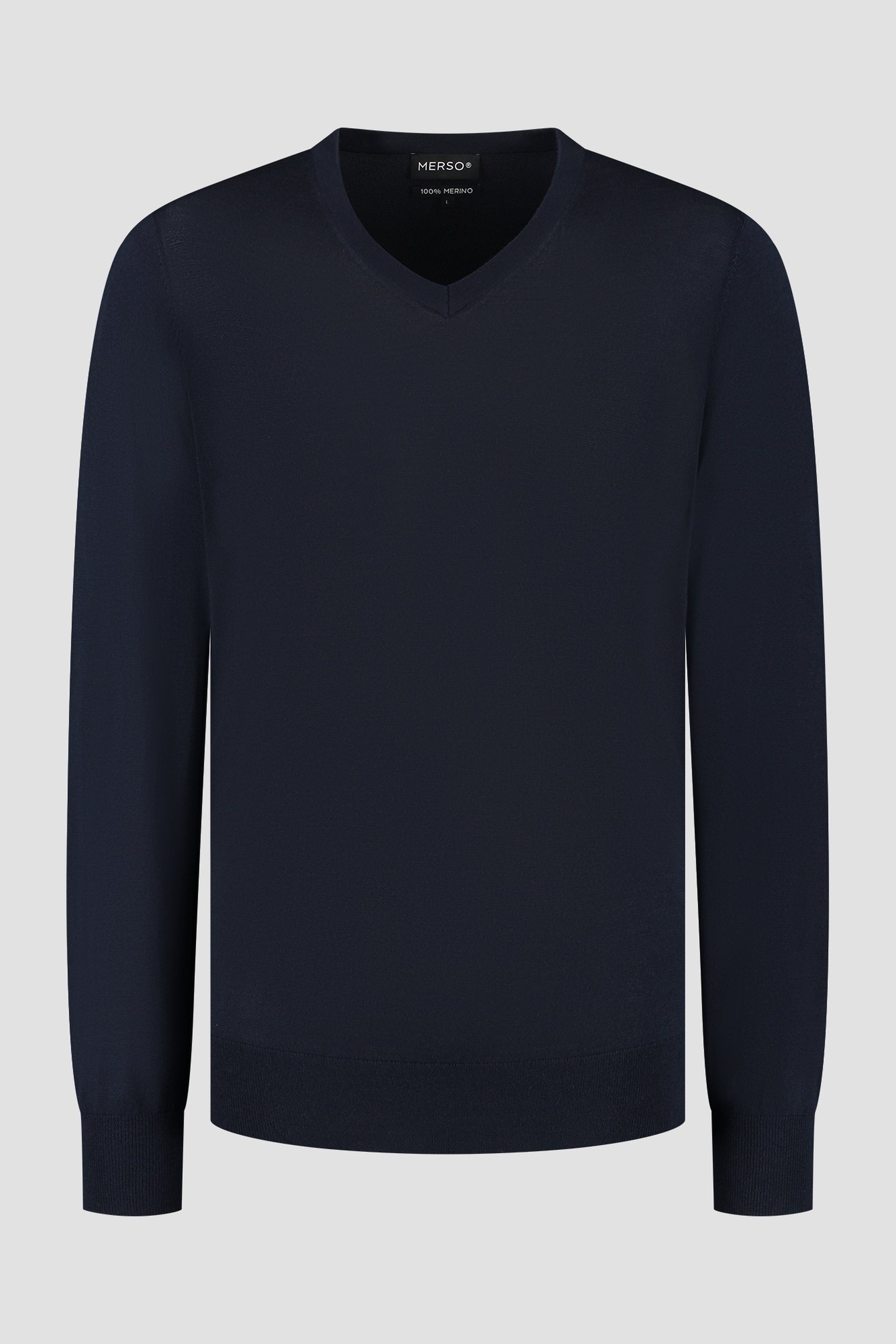 V-NECK 100% MERINO NAVY BLUE 3