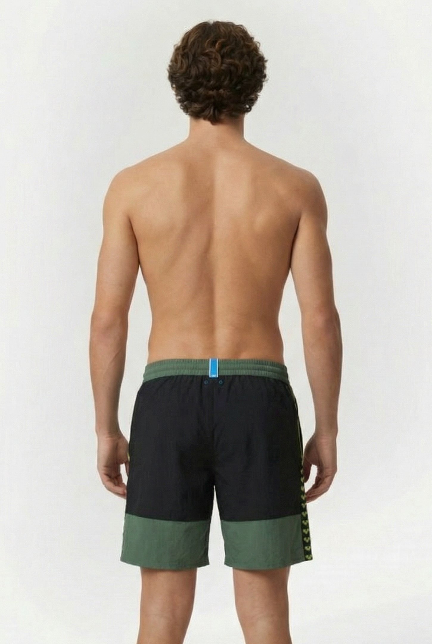 MEN'S ARENA TEAM STRIPE BERMUDA PANEL BLACK-SAGE-SOFT GREEN 2