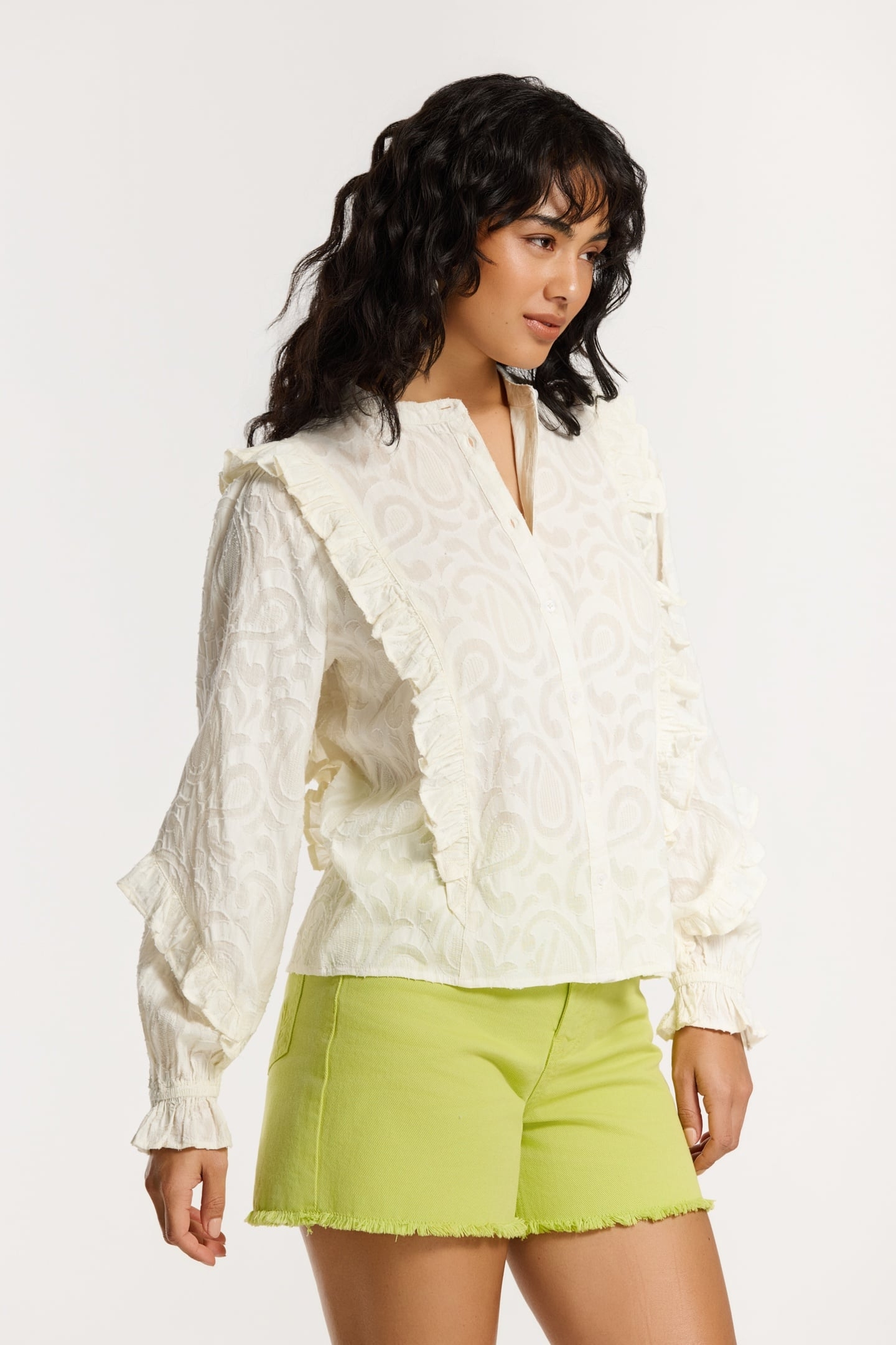 ELIZA BLOUSE ORNAMENTAL JACQUARD WHITE ORNAMENTAL JACQUARD 5