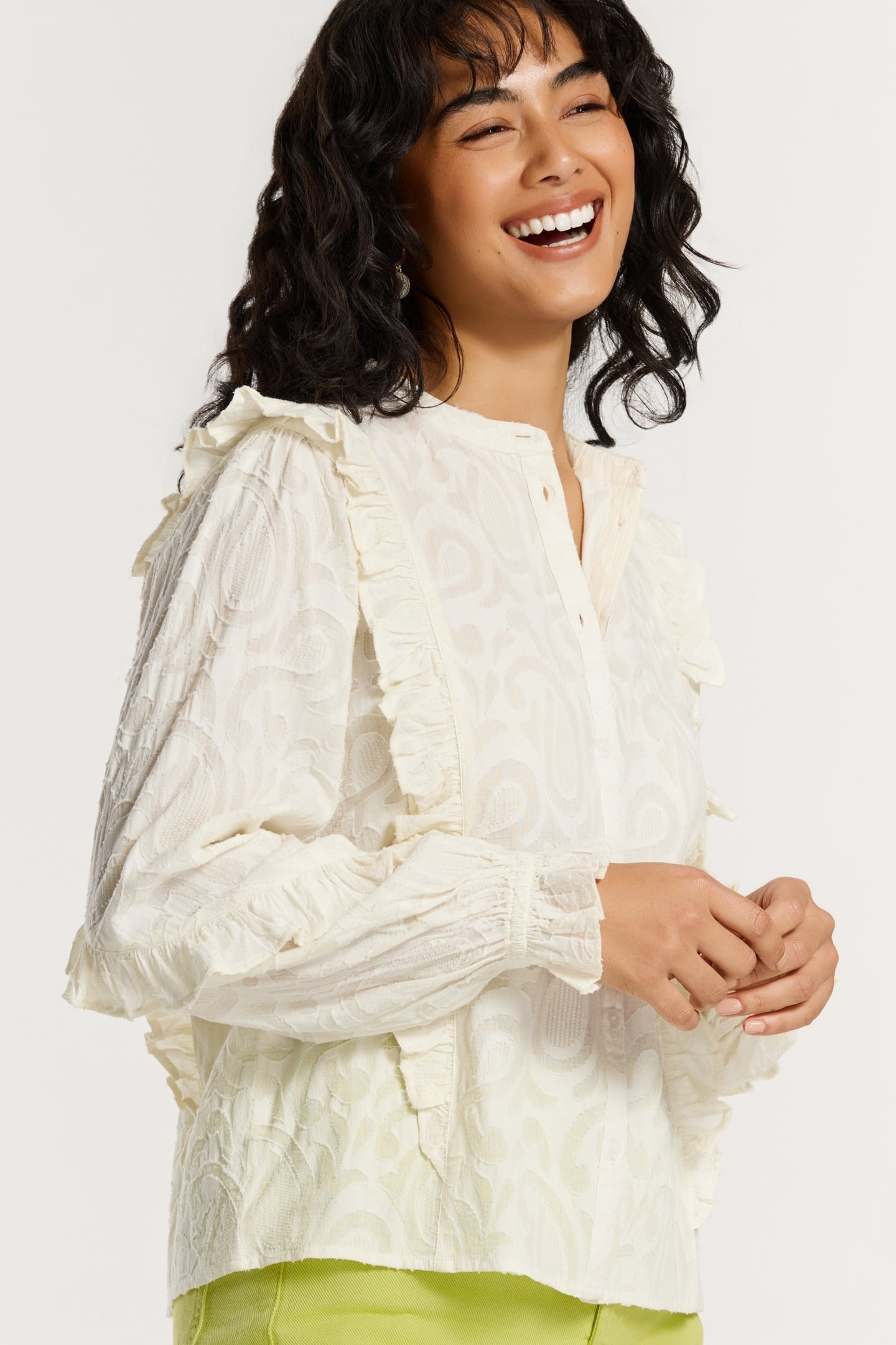 ELIZA BLOUSE ORNAMENTAL JACQUARD WHITE ORNAMENTAL JACQUARD 6