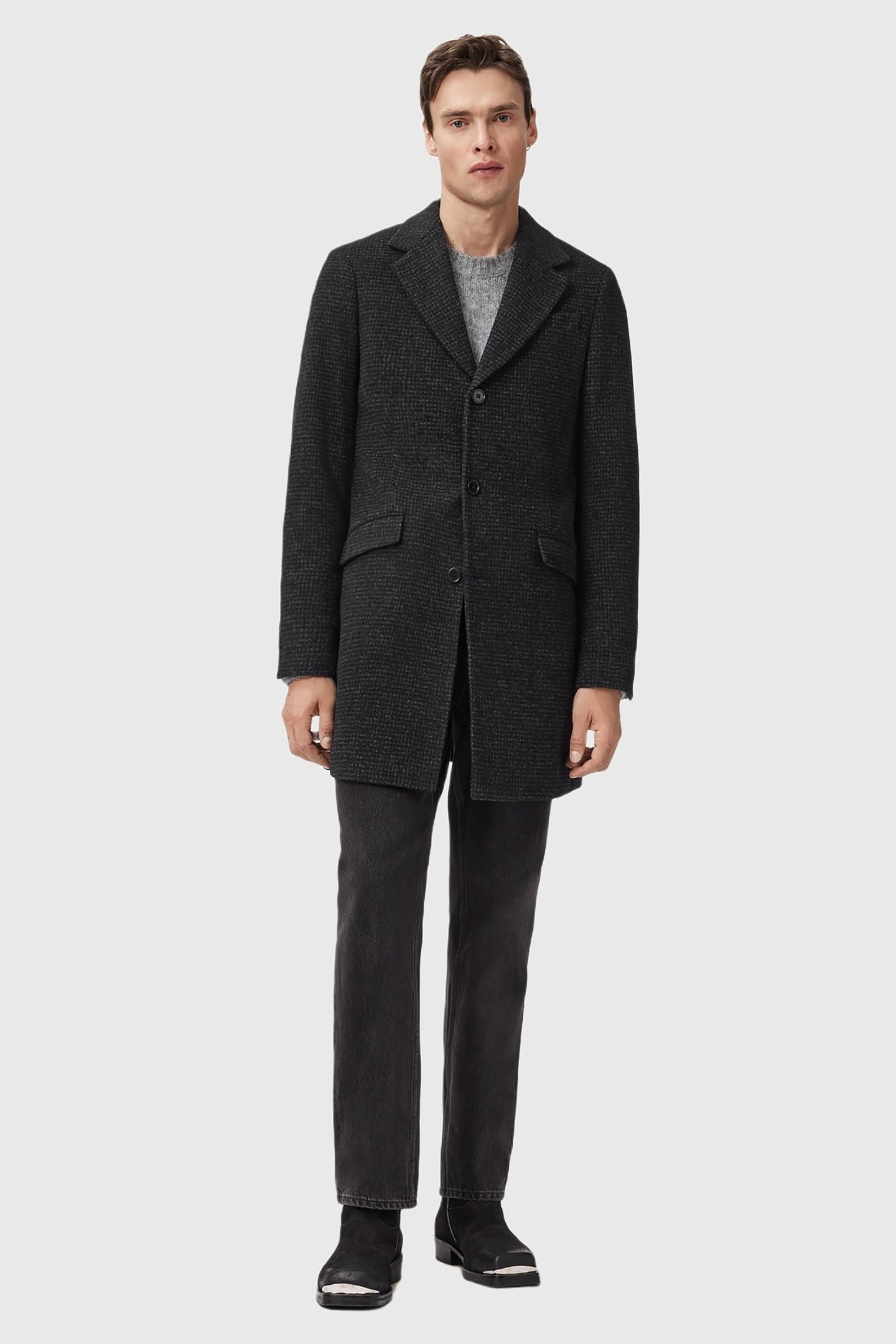 CASPIAN COAT CINDER BLACK MARL 4