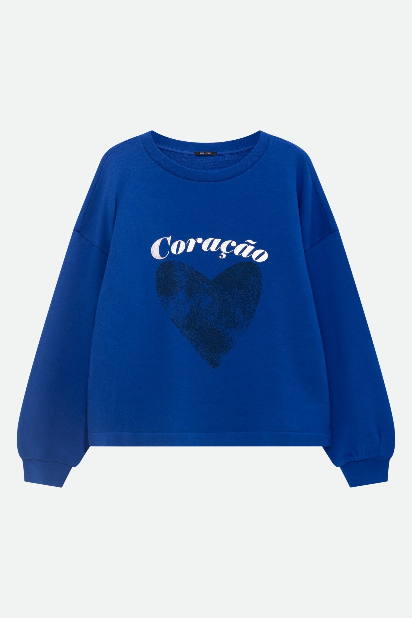 MIDI - METALLIC MESSAGE BLUE SWEATSHIRT WITH HEART 5