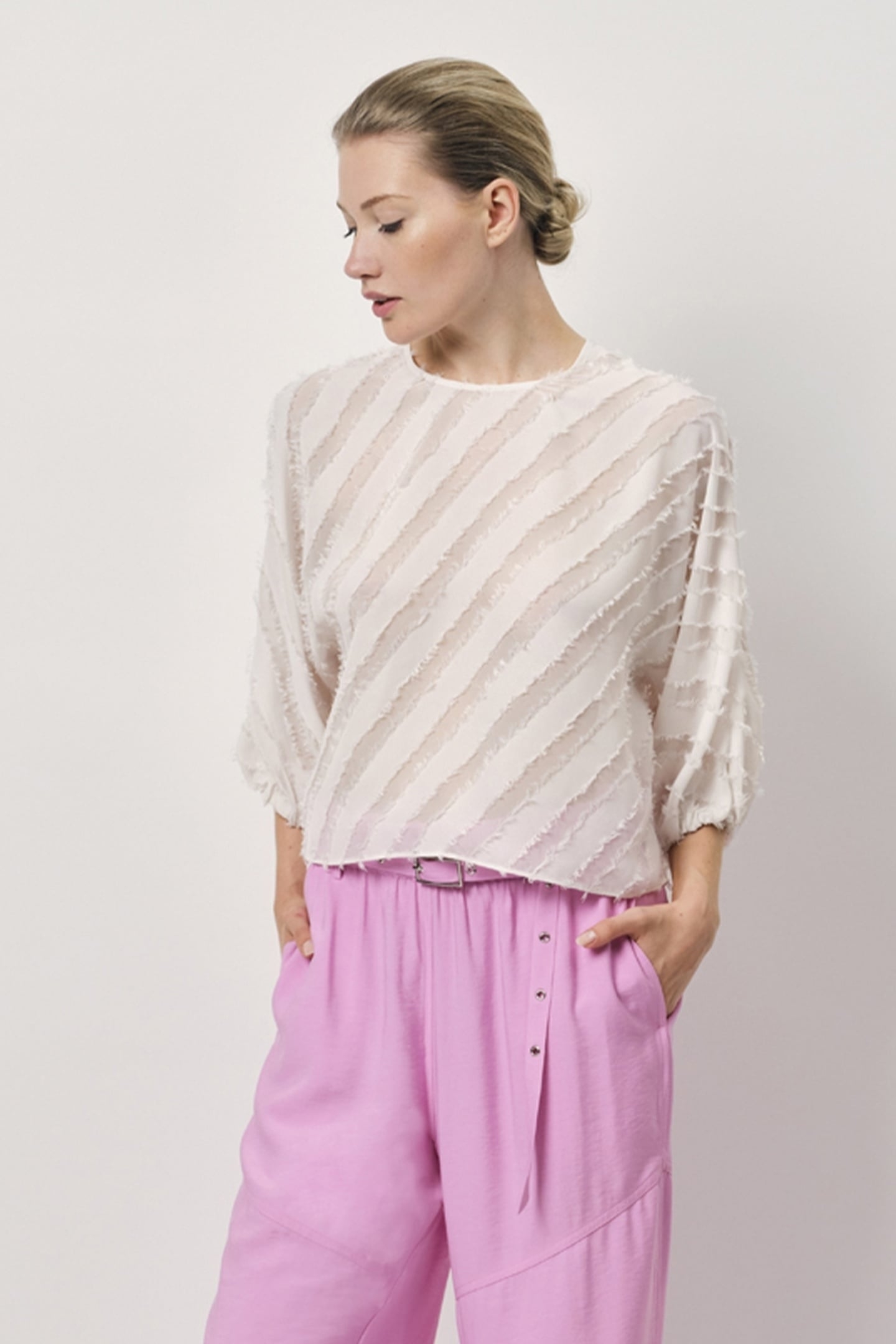 GIANA BALLOON SLEEVE TOP MILK WHITE 3