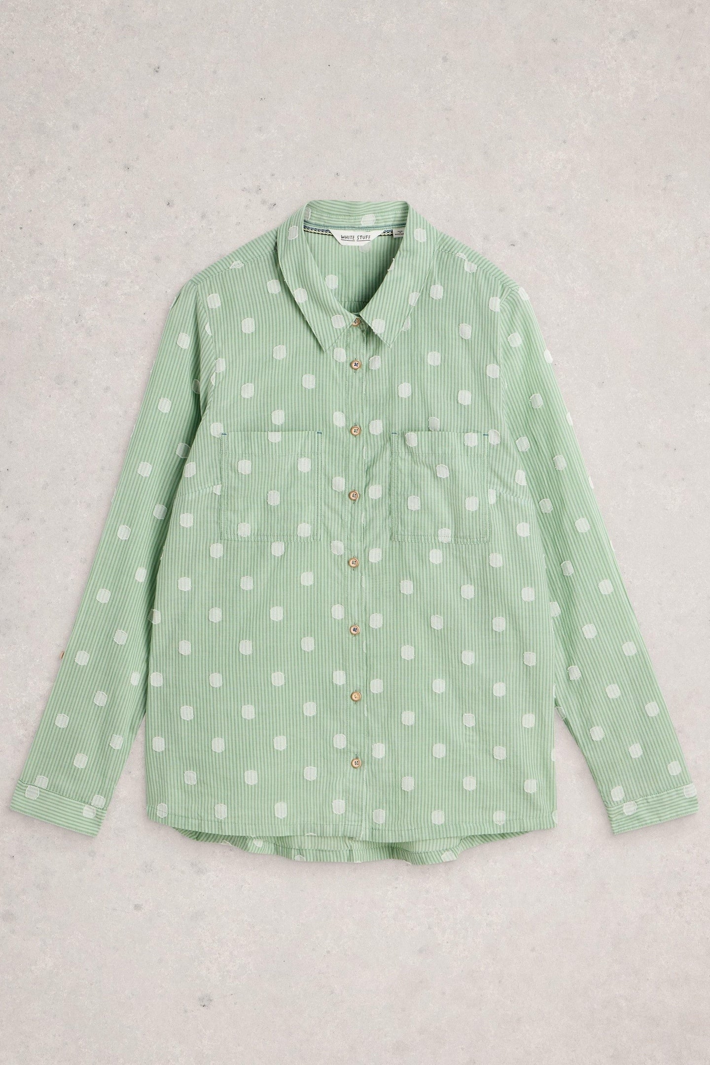 SOPHIE ORGANIC COTTON SHIRT GREEN MULTI 4