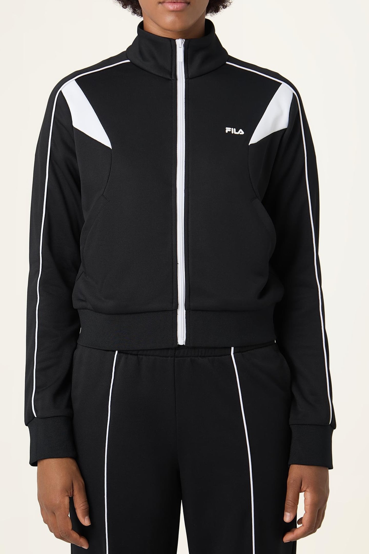 RIVOLI REGULAR BLOCKED TRACK JACKET BLACK-BRIGHT WHITE 1