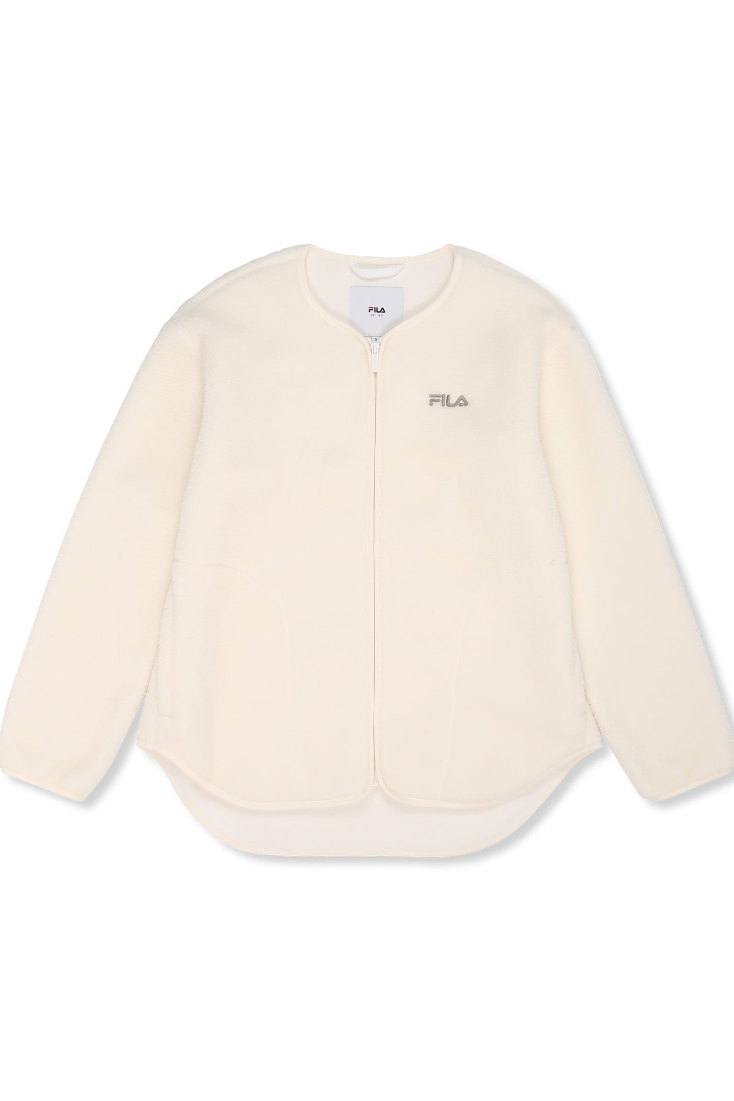 CASSIANO RELAXED TEDDY FLEECE JACKET EGRET 5