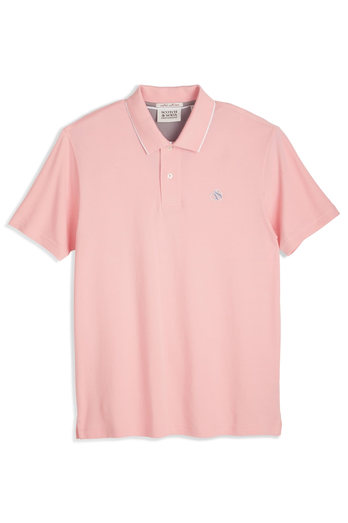 TIPPED POLO POWDER PINK 1