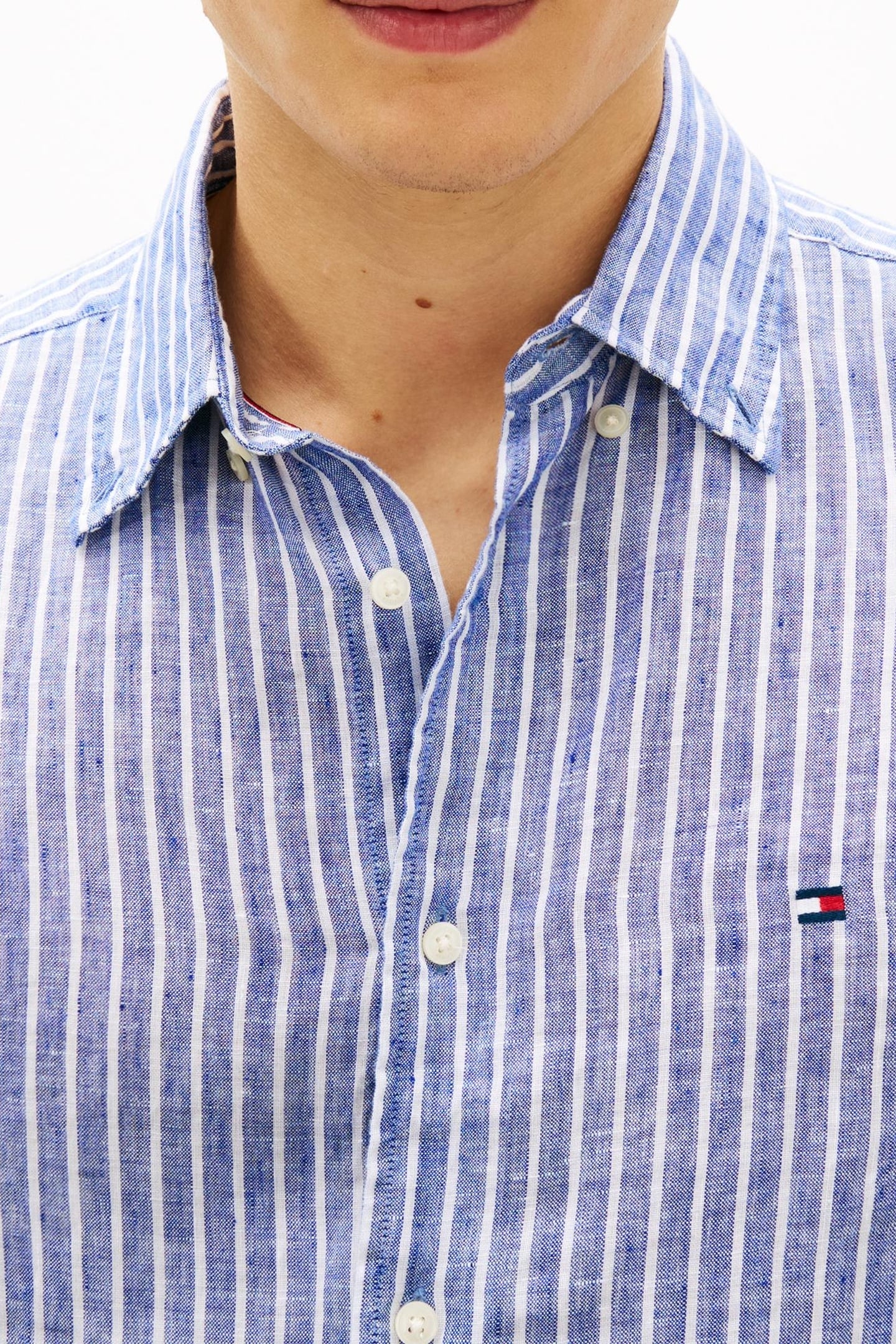REGULAR FIT LINEN SHIRT WEDGE BLUE/STRIPE 4