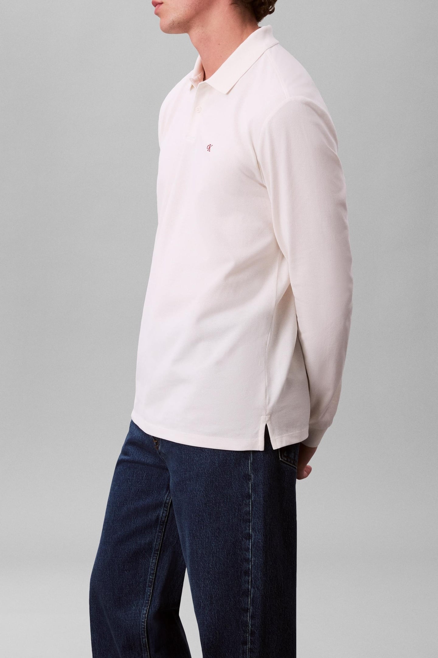 LS CASUAL PIQUE POLO WHITE GREIGE 4