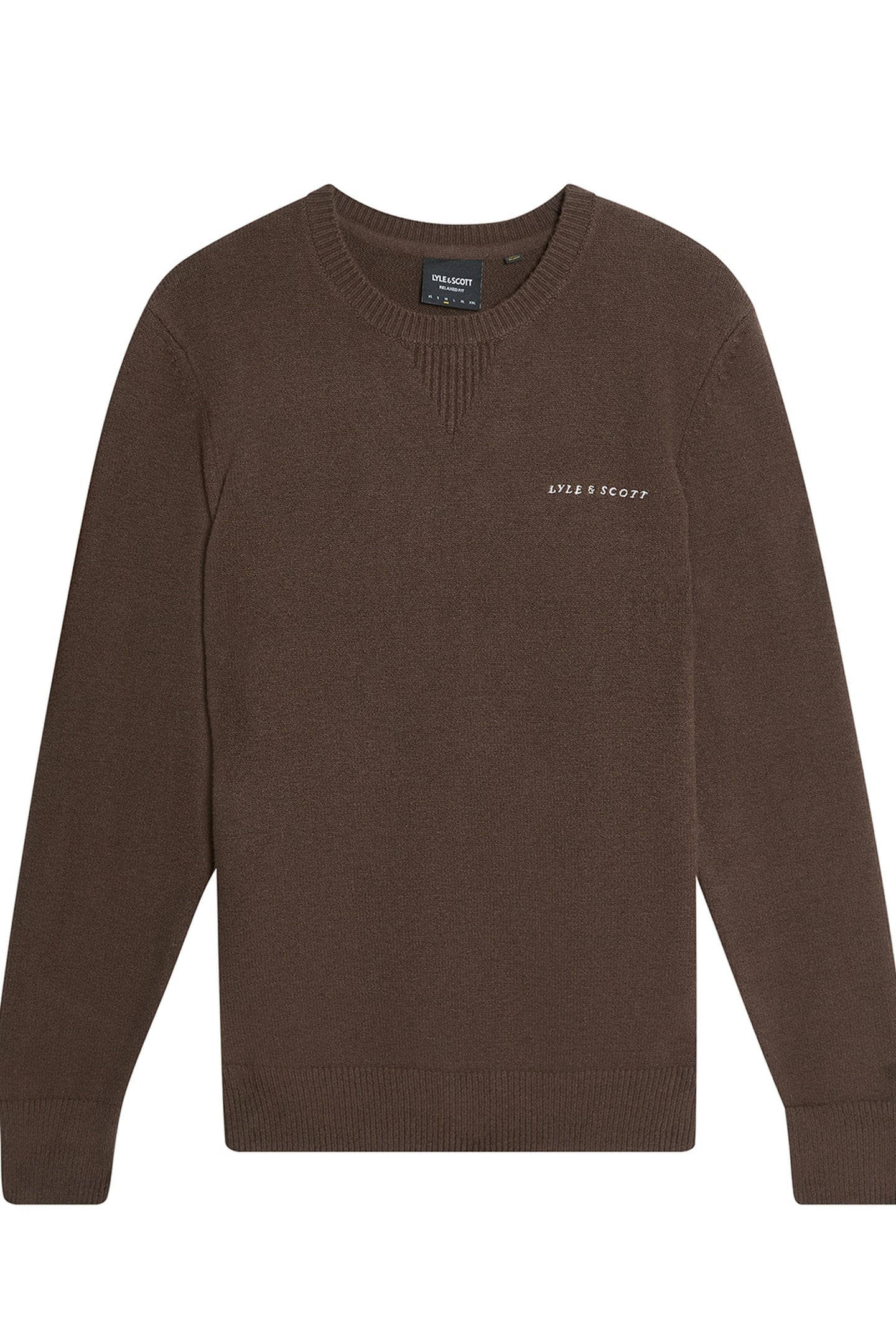 SCRIPT KNITTED CREW NECK DEEP SEPIA 4
